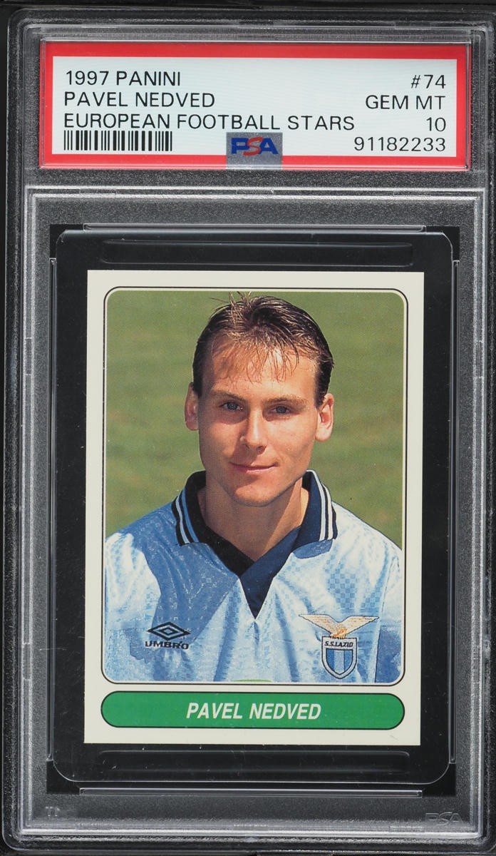 1997 PANINI EUROPEAN FOOTBALL STAR #74 PAVEL NEDVED ROOKIE PSA 10 GEM MINT POP 2