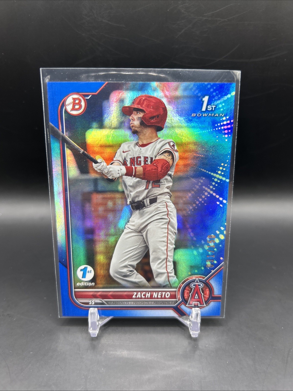 2022 Bowman Draft 1st Edition #BD-18 Zach Neto Bue Foil /150 Angels A36