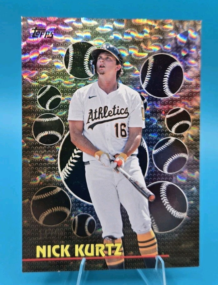 2026 Topps Series 2 Nick Kurtz Titans Of The Game GOLD CRACKLE #d /50. Awesome!
