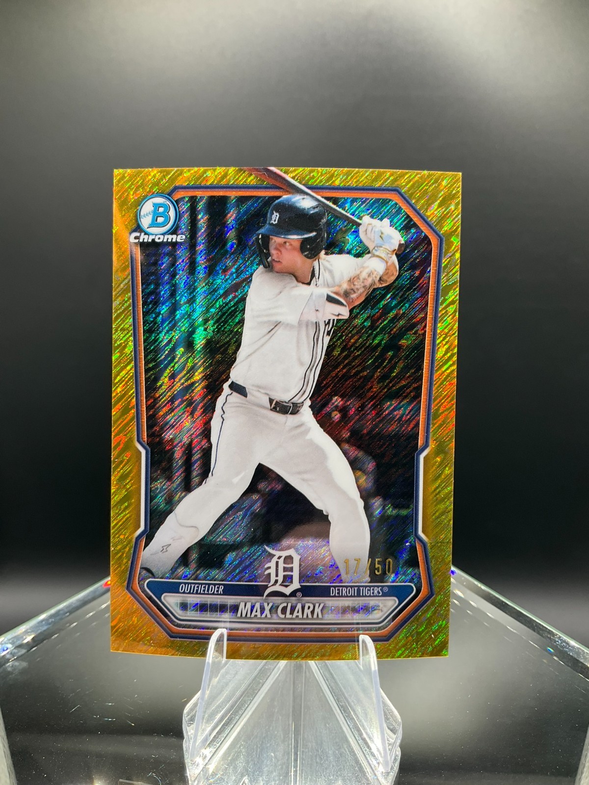 2026 Bowman Chrome BCP-2 Max Clark Prospect Gold Shimmer Refractor 17/50