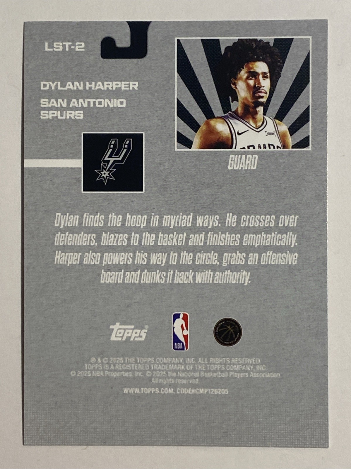 Dylan Harper 2025-26 Topps Limited Stock Legends #LST-2 Target Exclusive Spurs
