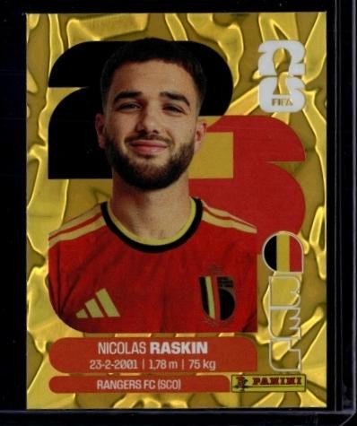 2026 Panini World Cup Sticker Collection Nicolas Raskin Belgium Gold Crumple