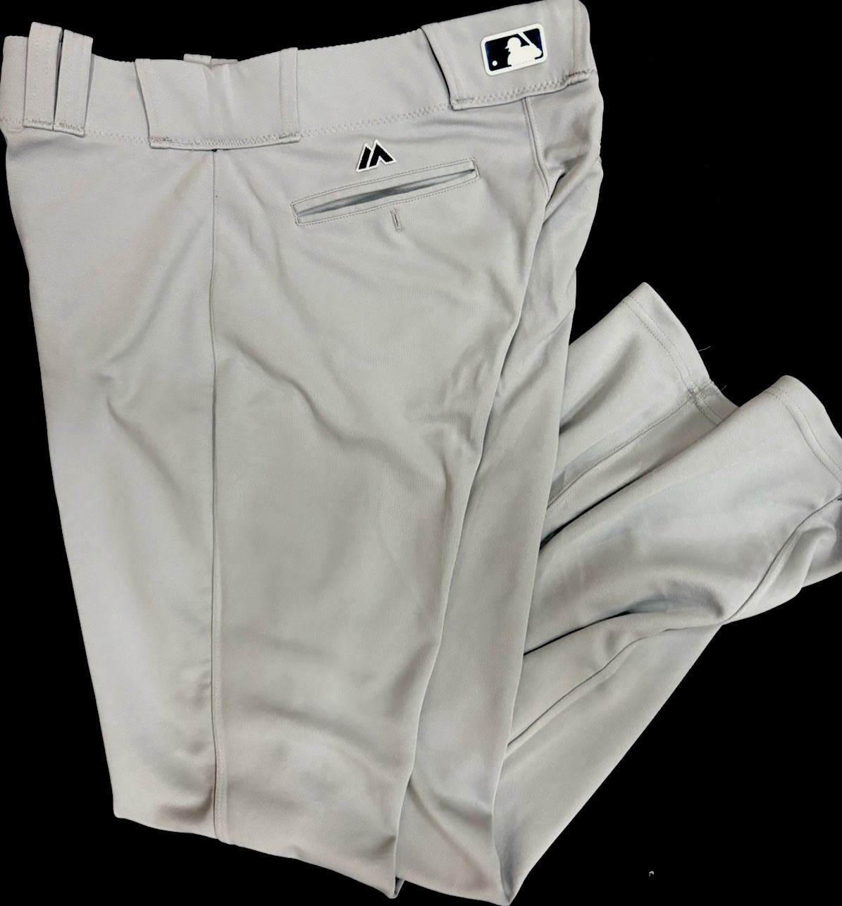 Game Used Solid Gray Majestic Authentic Collection Baseball Pants 35×38