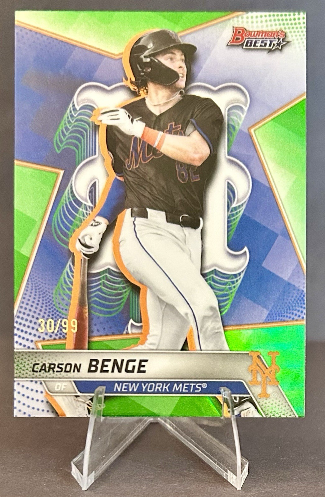 2025 Bowman’s Best #TP-22 Carson Benge /99 Green New York Mets Prospect