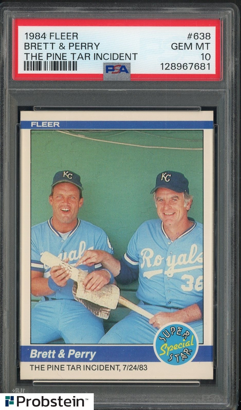 1984 Fleer #638 Brett & Perry The Pine Tar Incident PSA 10 GEM MINT