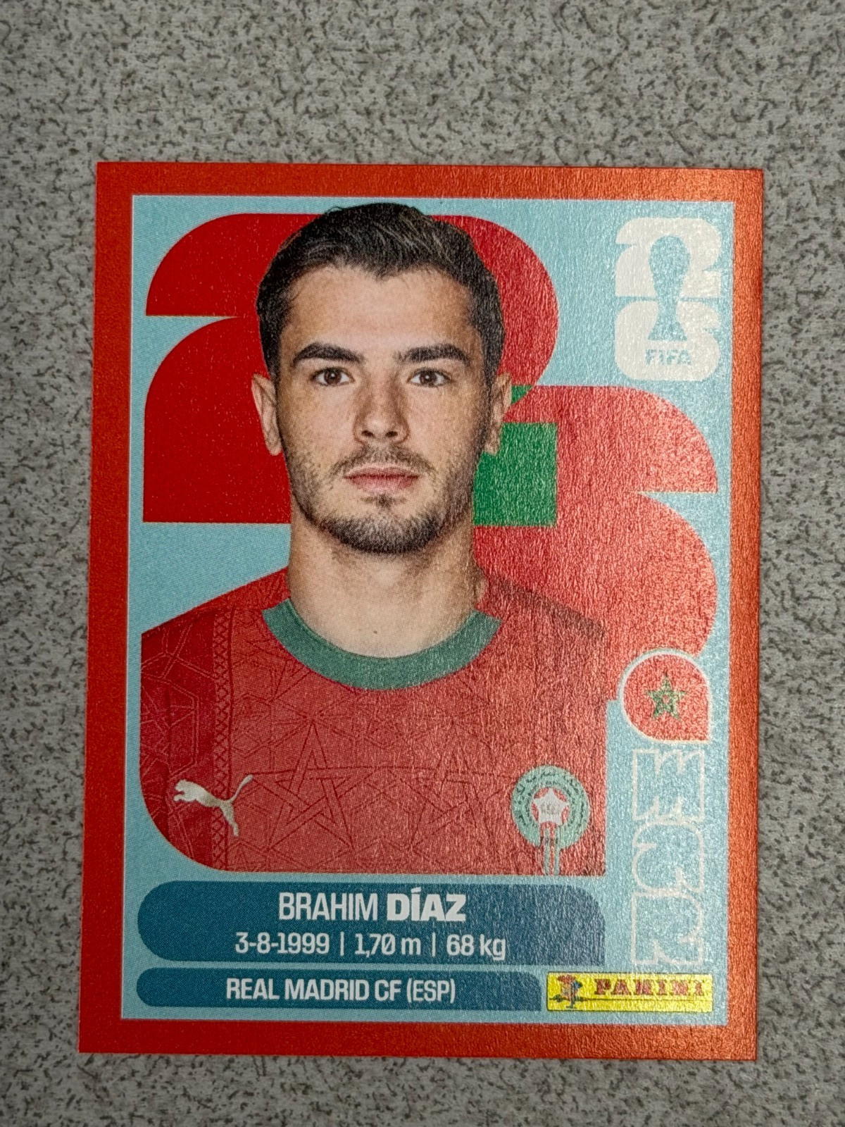 2026 Panini World Cup Stickers – Brahim Diaz (Moraco) Red Border, #MAR-19