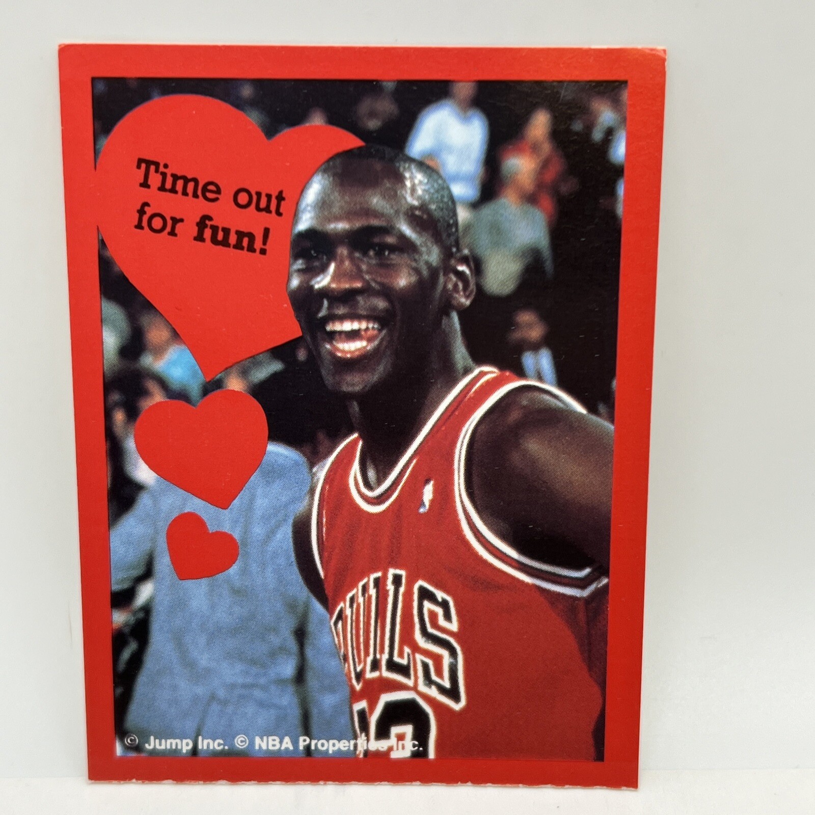 1990 Jump Inc Time Out for Fun Valentines Card Michael Jordan Hand Cut HOF