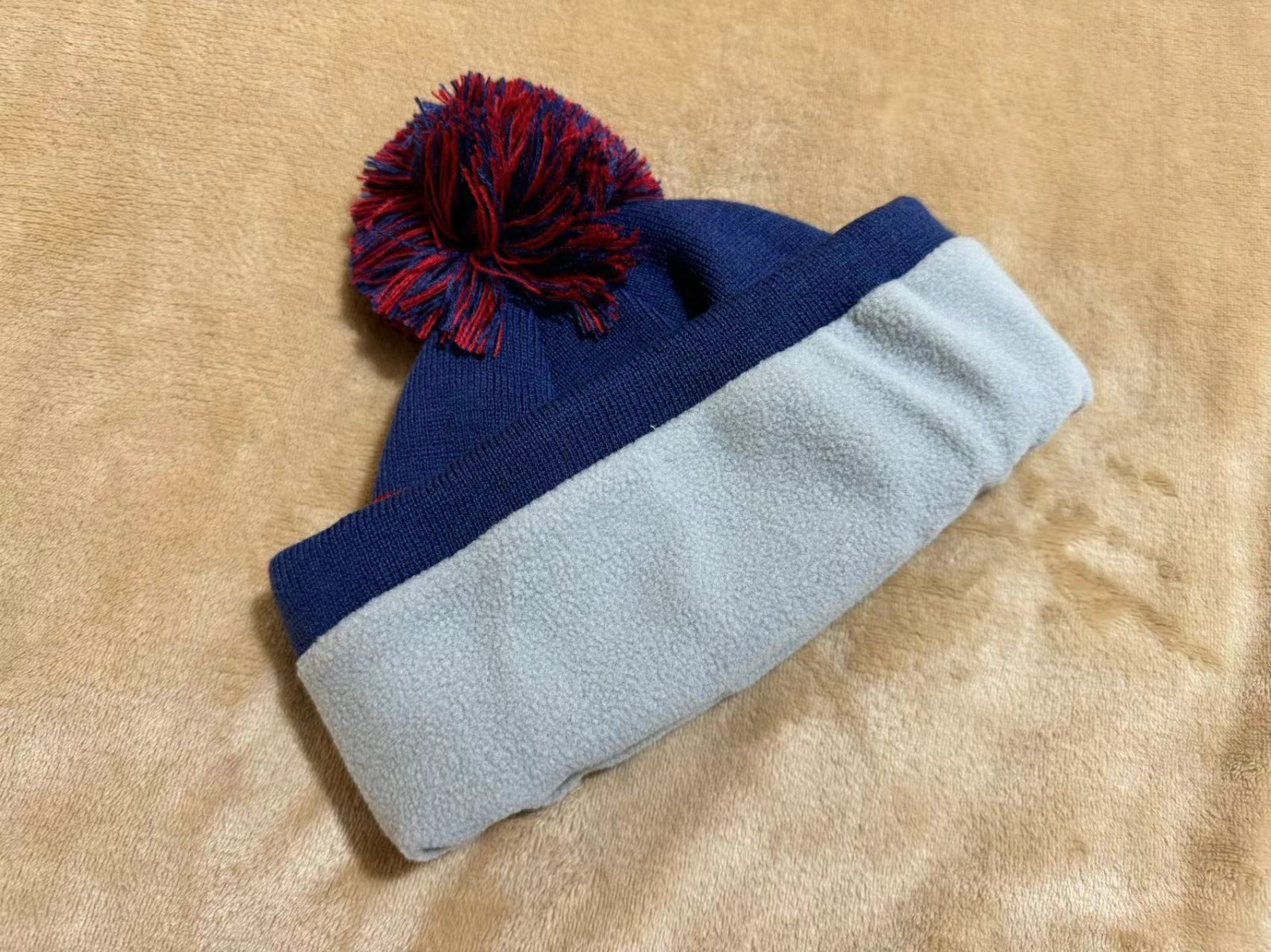 Unisex Adult Baseball Cuffed Knit Hat Fleece lined With Pom 24A