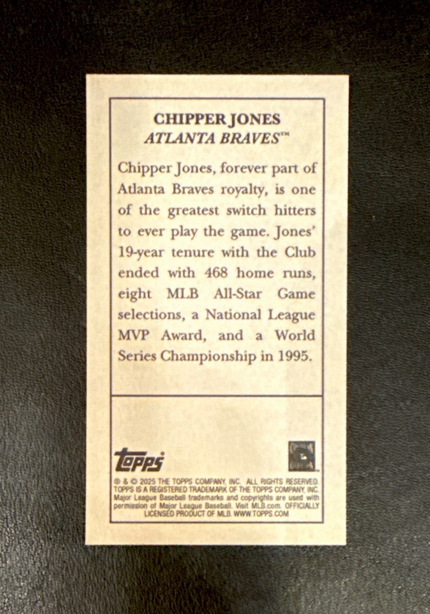 CHIPPER JONES – 2025 Topps T205 [Base] – #122 – ATLANTA BRAVES