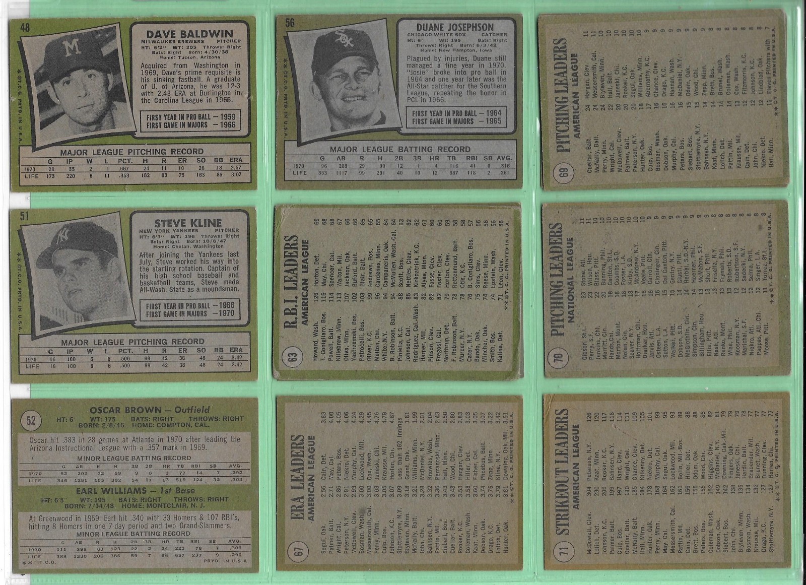 1971 Topps Baseball – Pick Your Cards & Fill Your Sets – Cards (8-223)