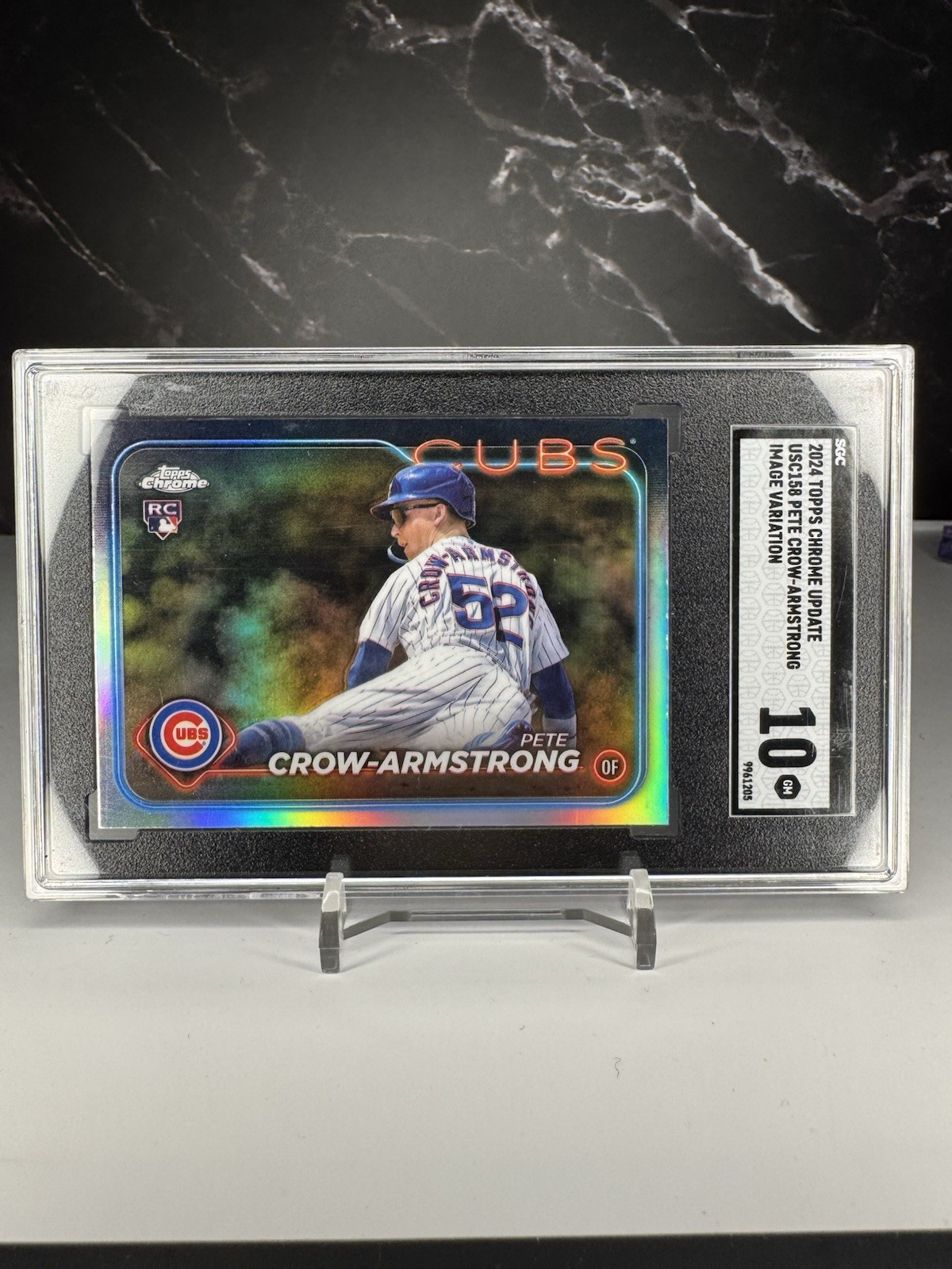 2024 Topps Chrome Update Pete Crow-Armstrong USC158 Image Variation RC SP SGC 10