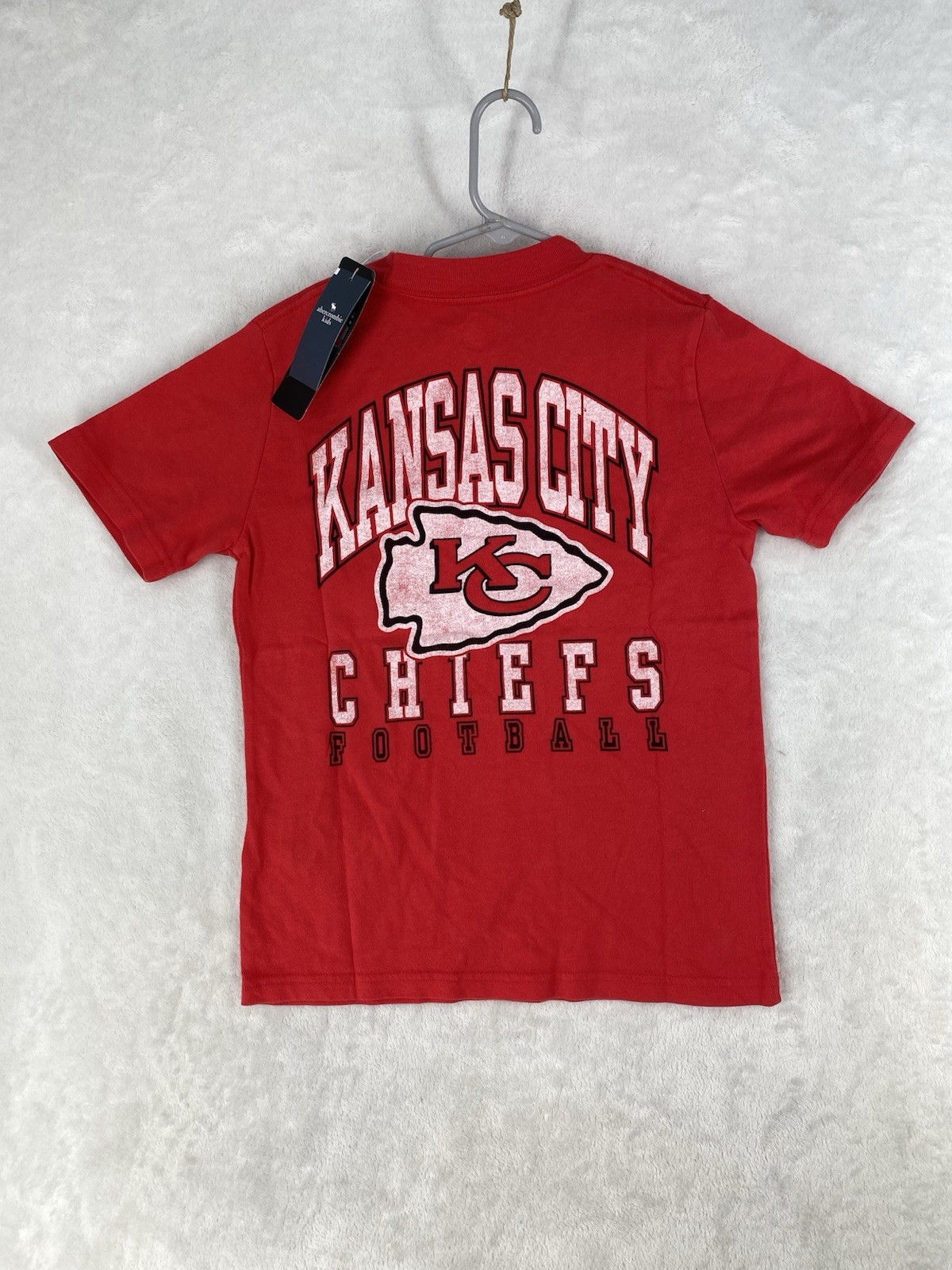 Kansas City Chiefs Shirt Kid 9-10 Abercrombie Kids Red Double Sided NFL NEW $30*