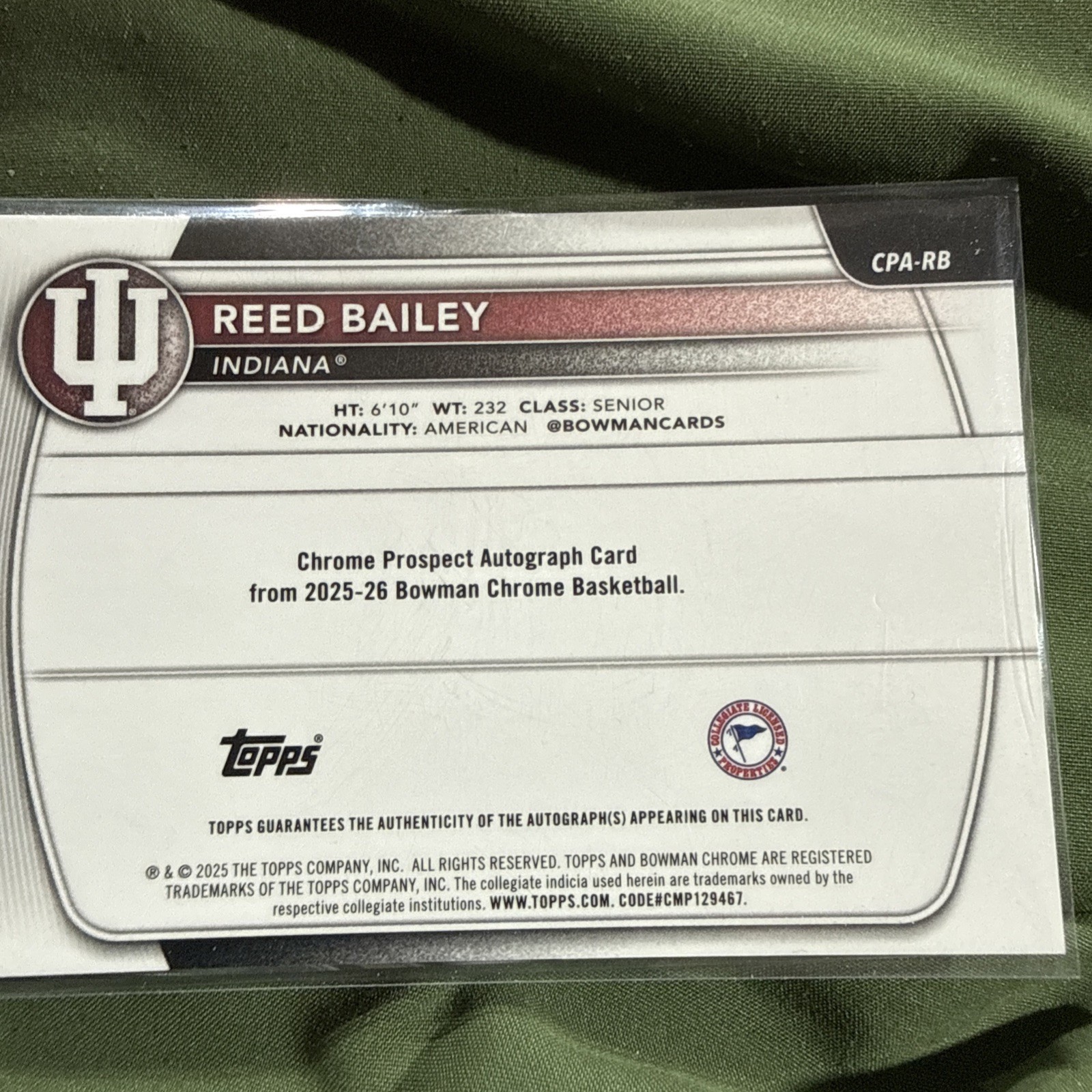 2025-26 Bowman Chrome Mega 1st Bowman Reed Bailey Yellow Mojo Auto /75