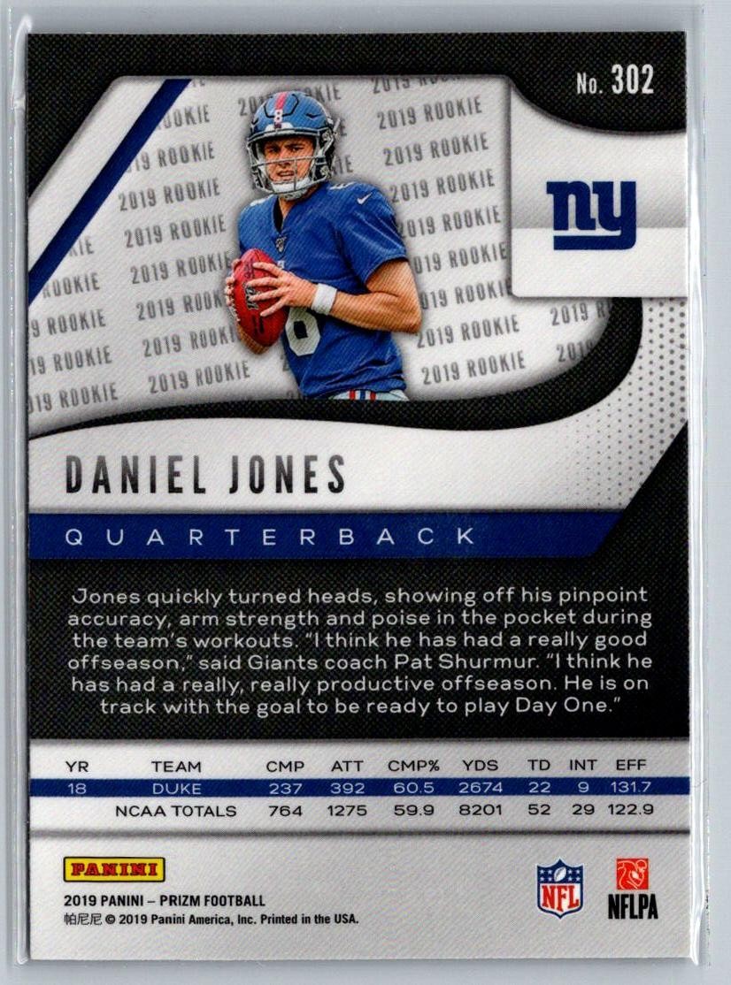 2019 Panini Prizm #302 Daniel Jones