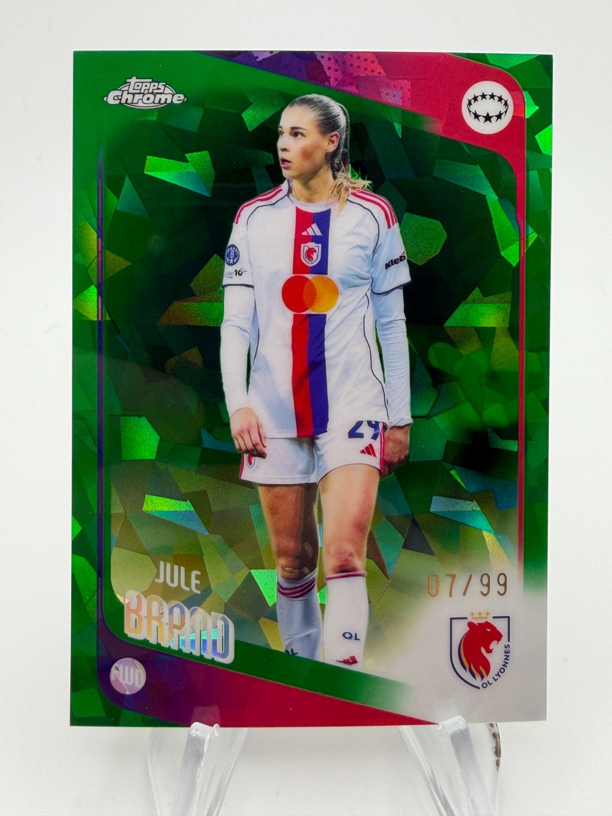 2025-26 Topps Chrome UEFA Sapphire JULE BRAND Green Refractor /99 #1
