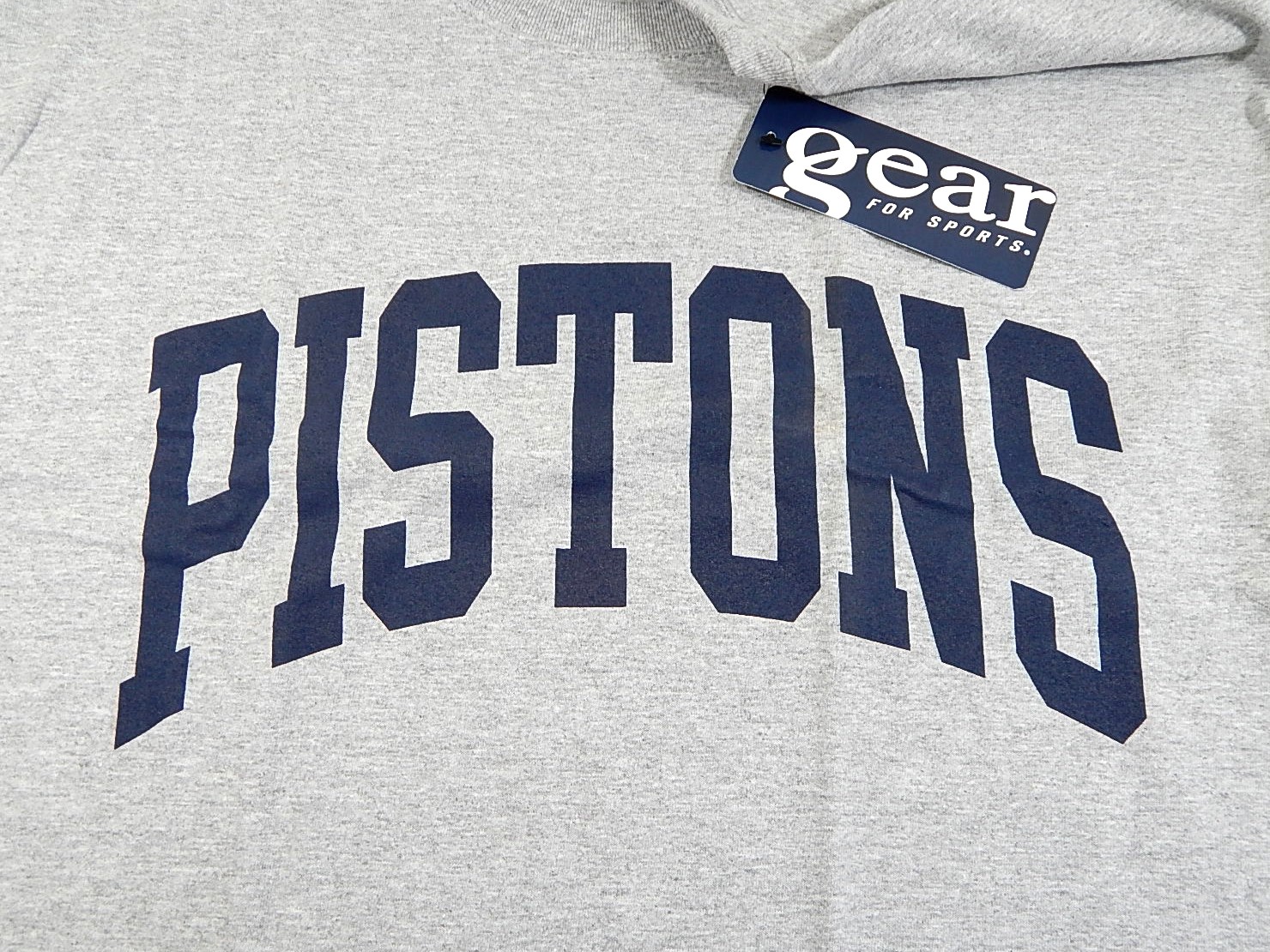 Detroit Pistons Script Logo Gear For Sports T-Shirt Heather Gray New Adult XL