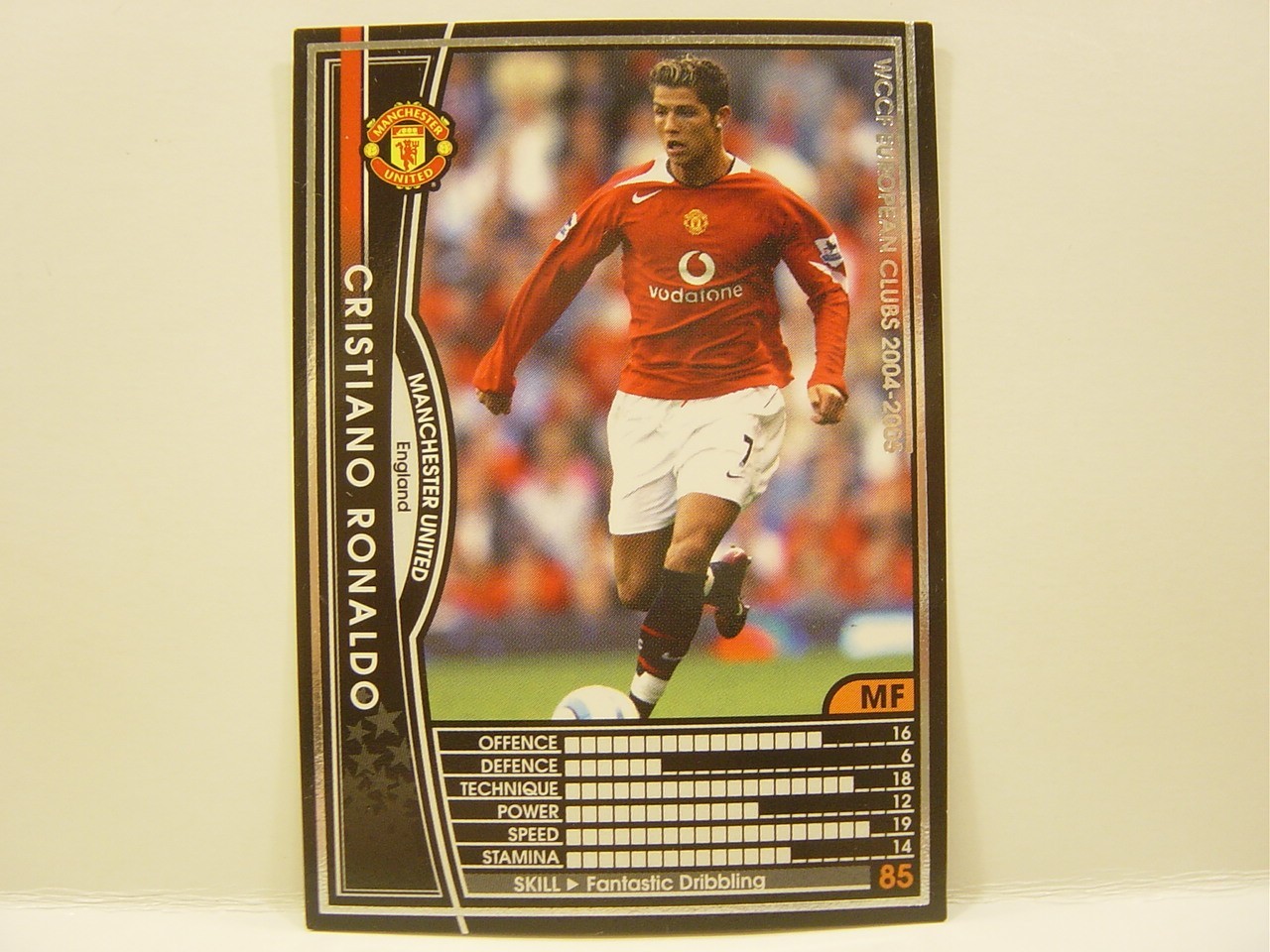 Panini WCCF 2004-05 Cristiano Ronaldo No.7 Manchester United Rookie Card MF #059