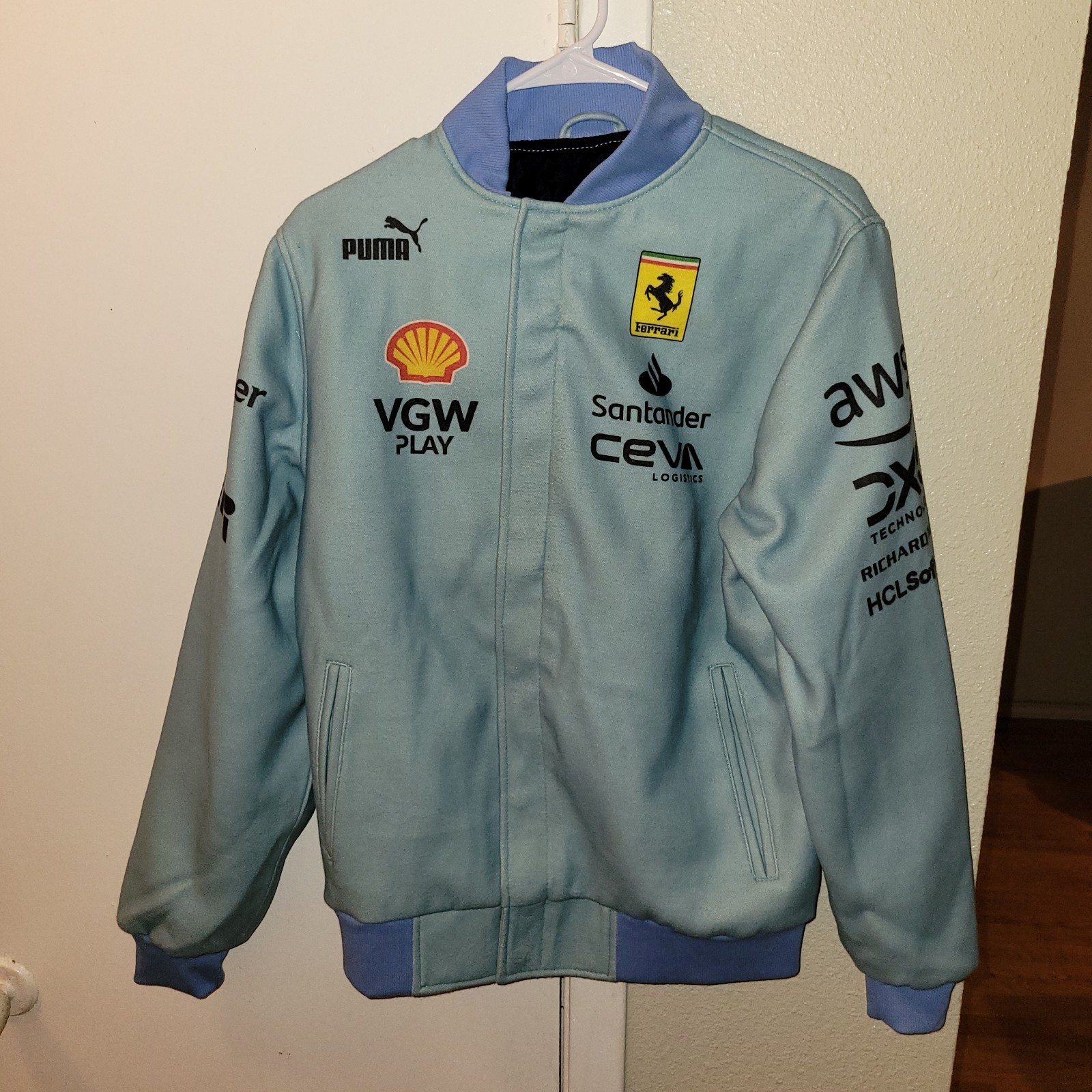 Scuderia Ferrari F1 2024 Miami GP Team Varsity Jacket L FAST SHIP✈ MAKE AN OFFER