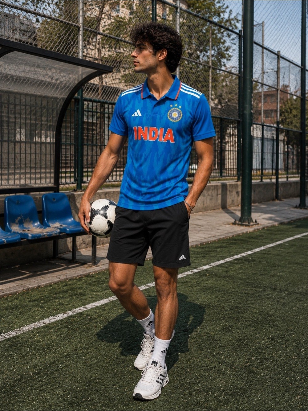 NEW Adidas India Cricket Team Jersey Men’s XS Blue ICC World Cup Season 2023