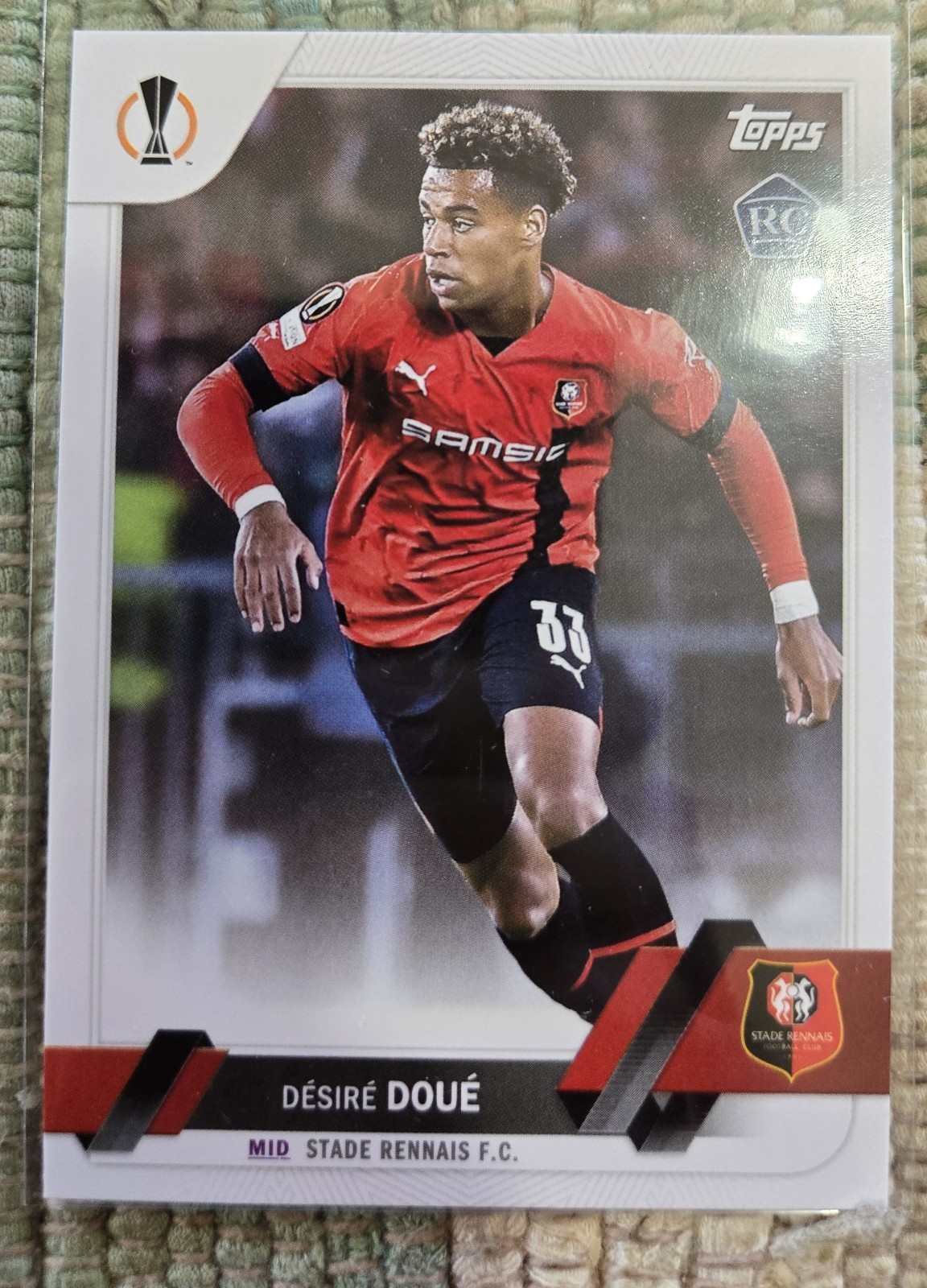 Desire Doue Rookie card 2022-23 Topps UEFA Europa League #48, NM-MT
