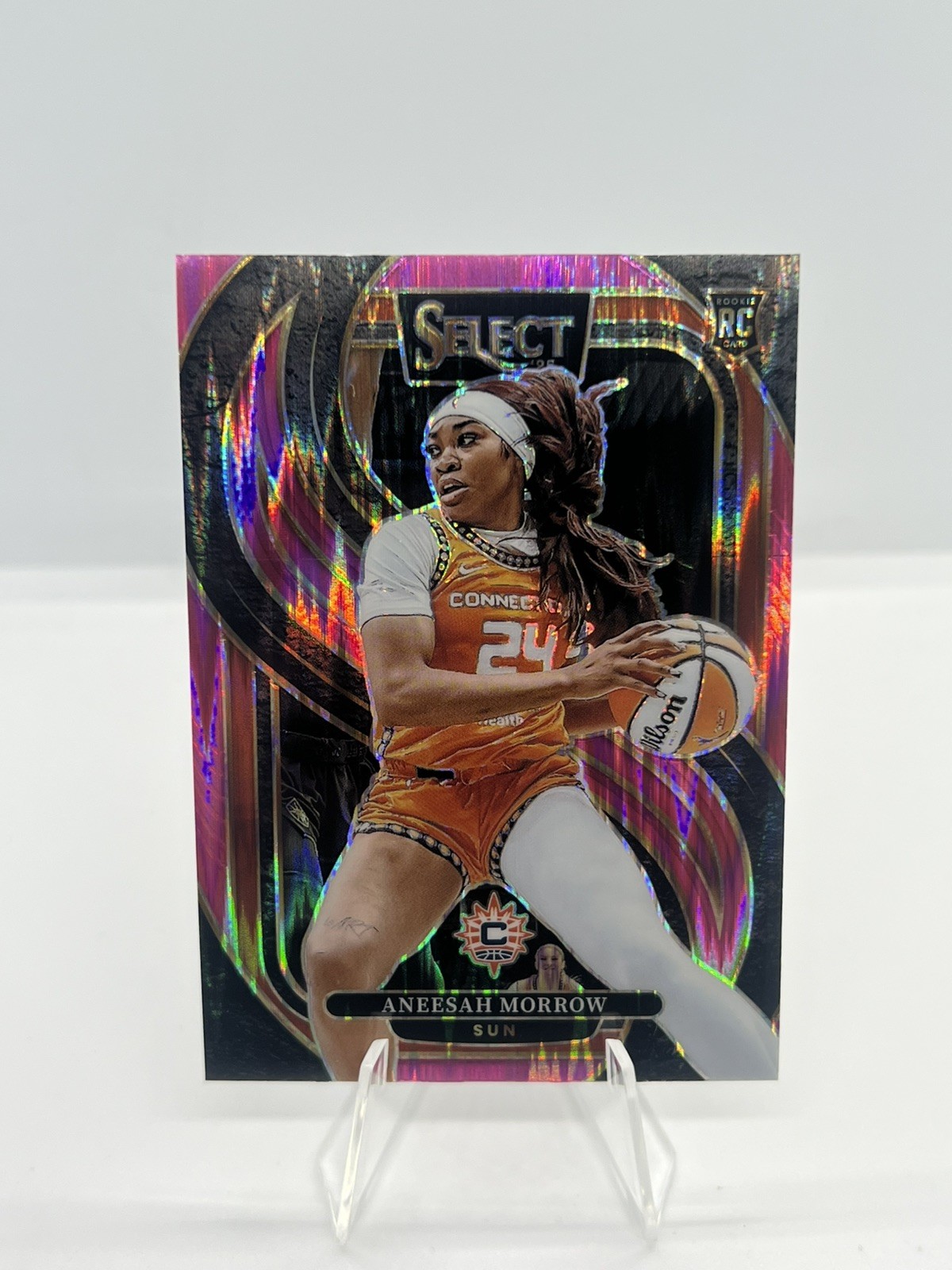 2025 Panini Select WNBA Aneesah Morrow RC Premier Pink Flash Prizm Rookie #176