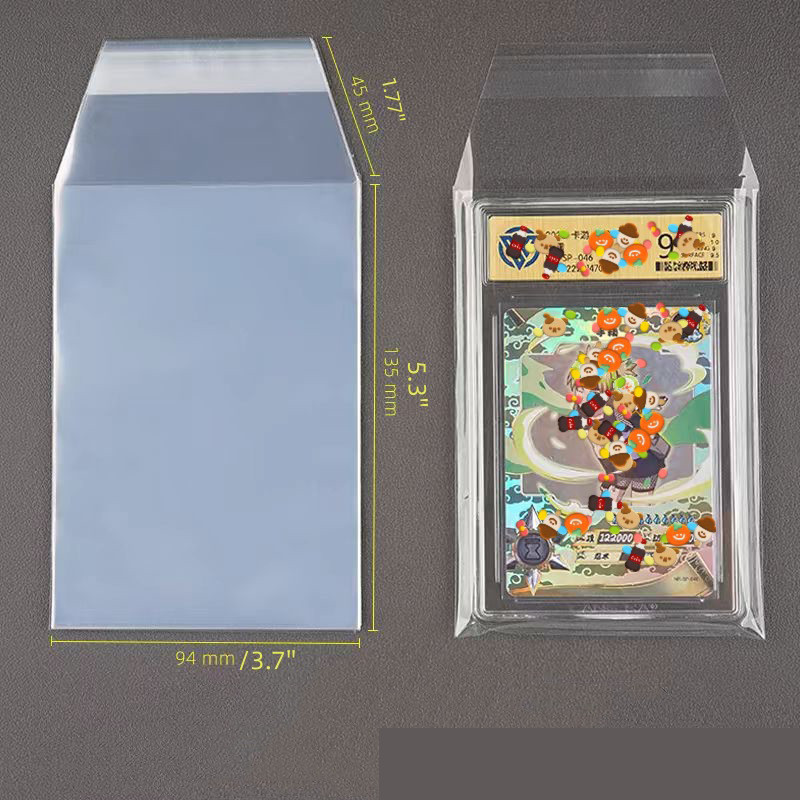 BGS Graded Card Sleeves 100 Sleeves for BGS & SGC Slabs & More Resealable Lip