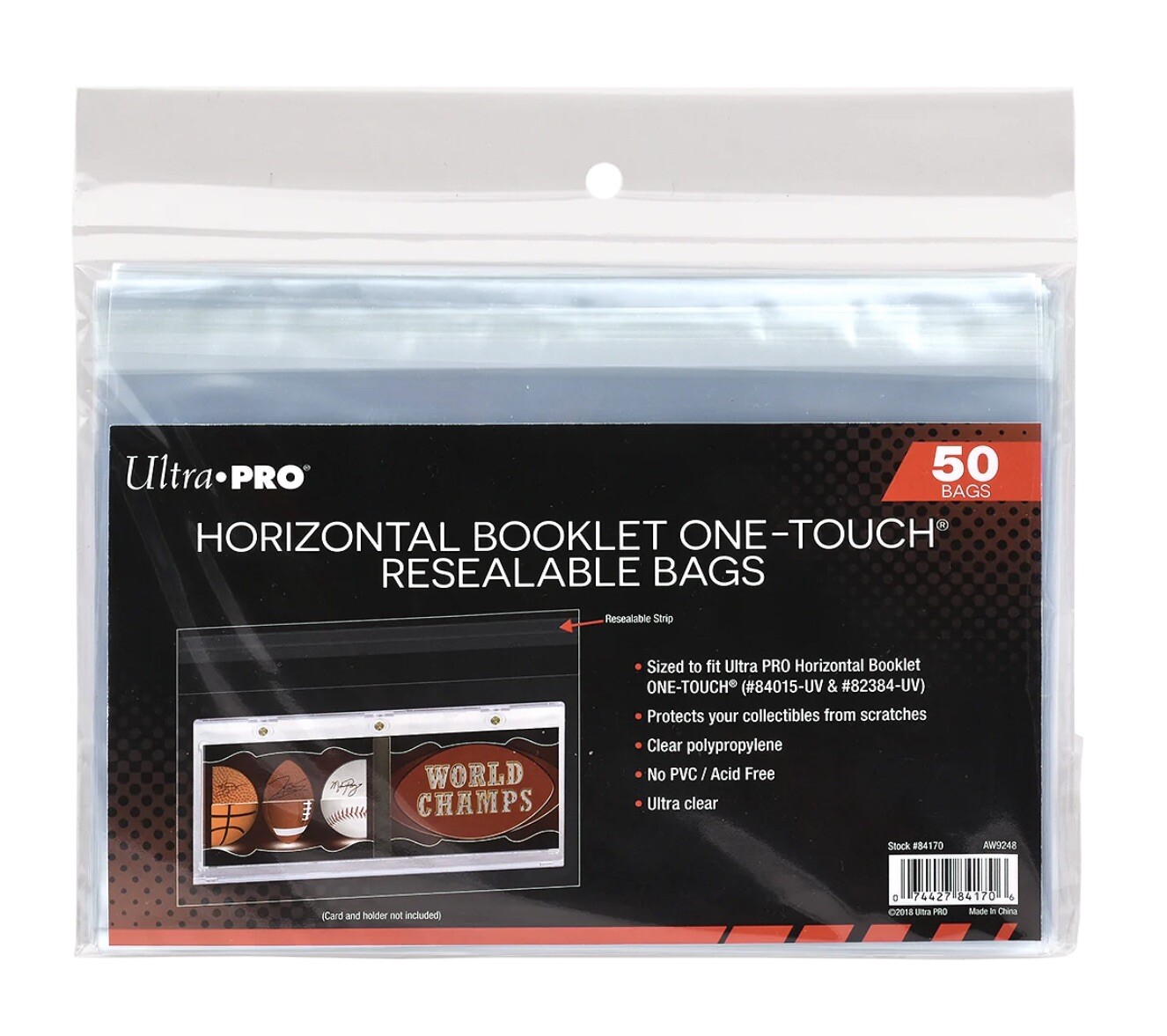 Pack Of 50 Ultra Pro Horizontal Booklet Card One Touch Resealable Bags