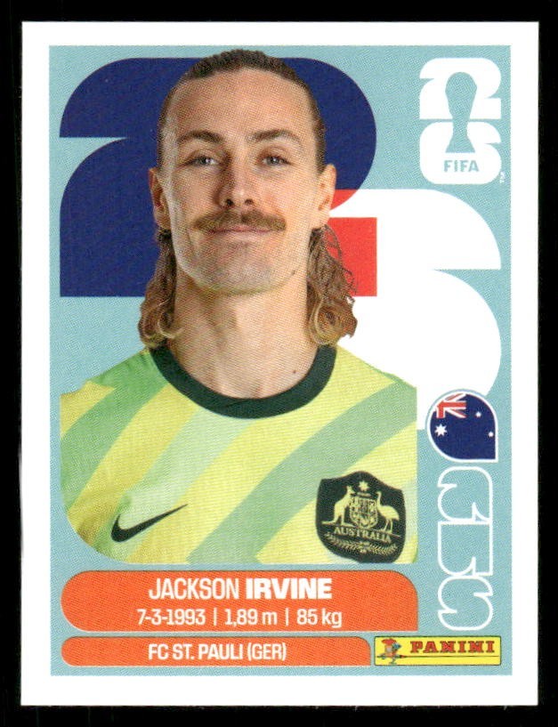2026 USA Fifa World Cup Panini Sticker JACKSON IRVINE Australia AUS11