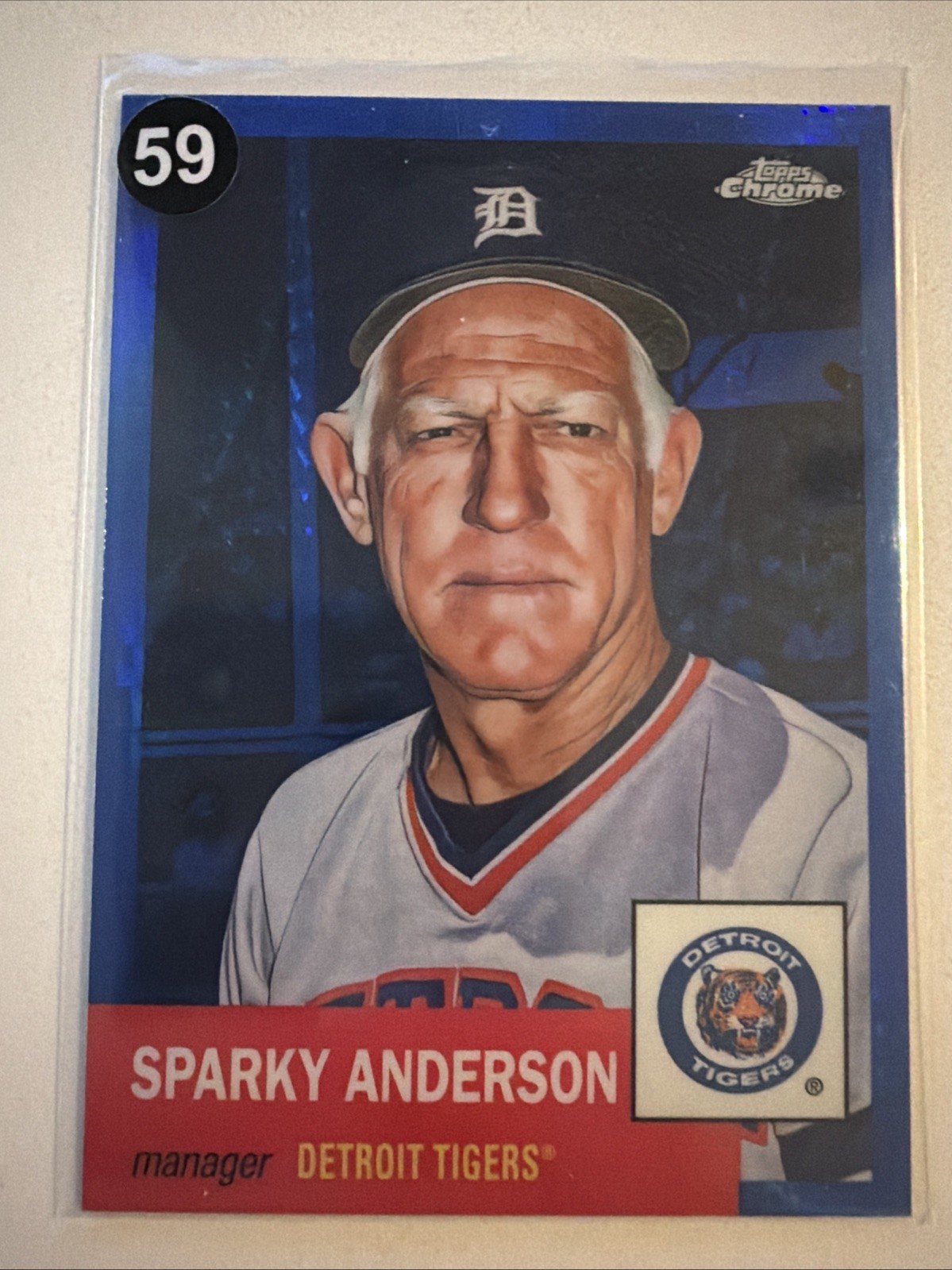 2022 Topps Chrome Platinum Sparky Anderson #487 Platinum Blue Refractor