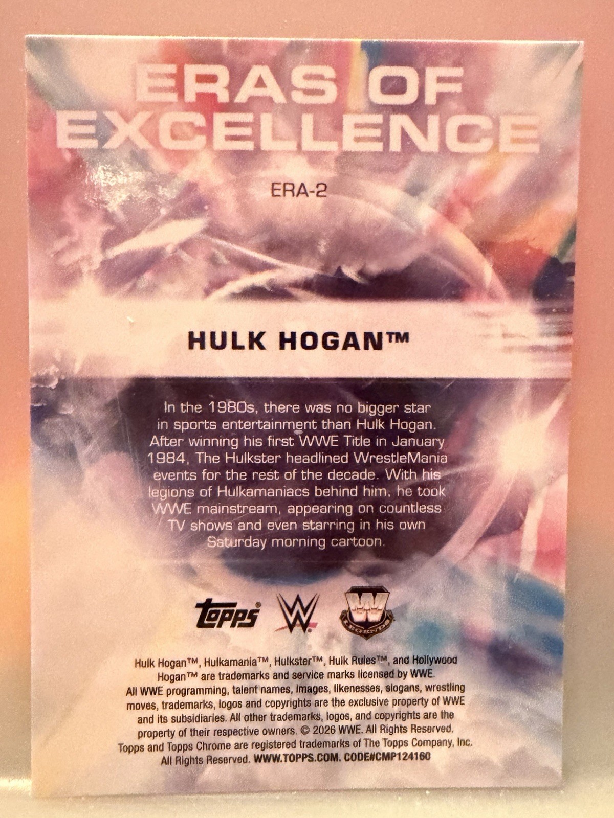 2026 Topps Chrome WWE Eras of Excellence Hulk Hogan 1980s Insert ERA-2 💪