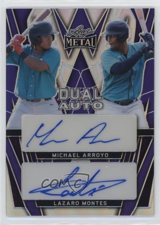 2024 Leaf Metal Dual Purple Prismatic 8/15 Michael Arroyo Lazaro Montes Auto b4d