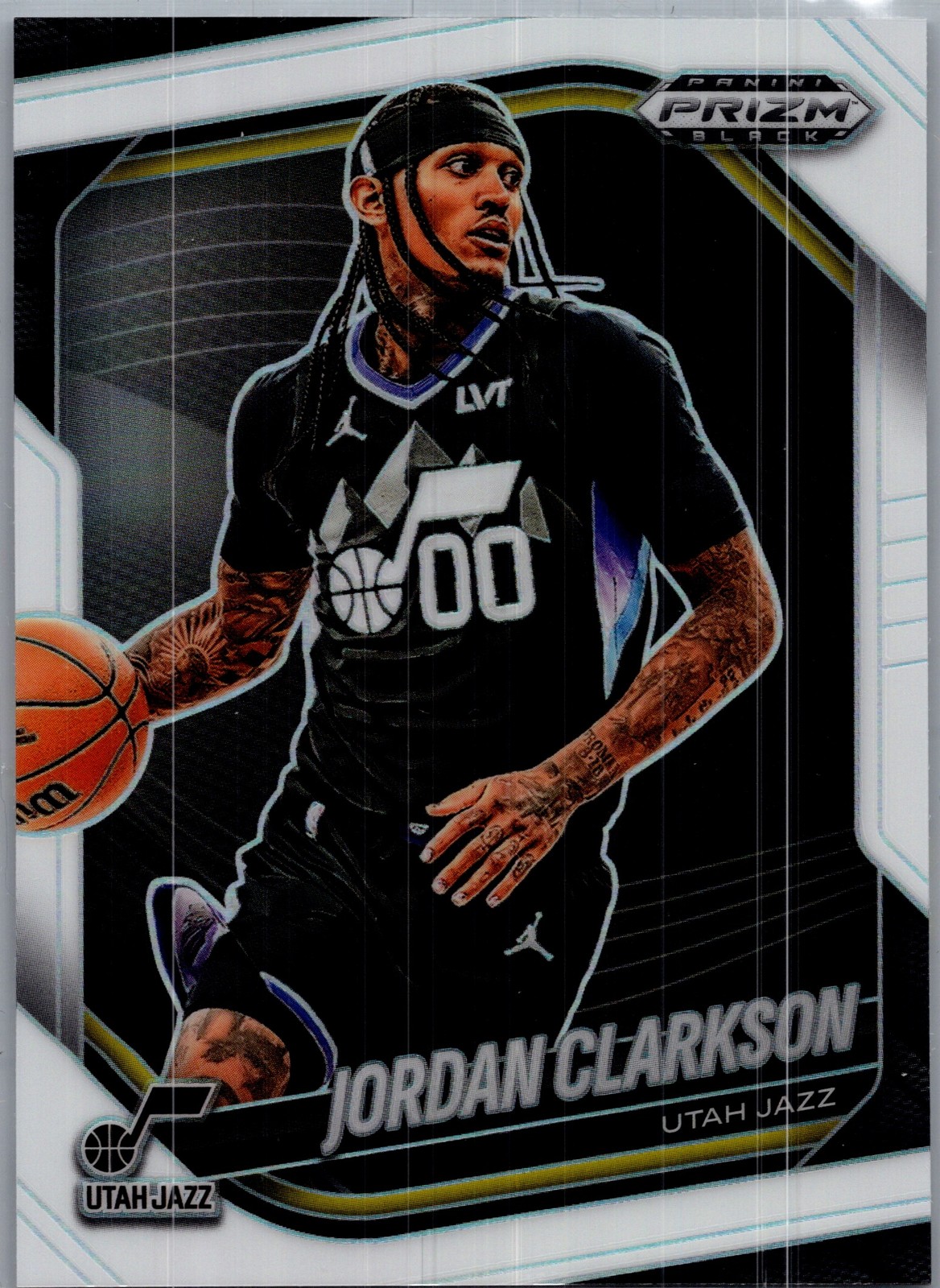 2024-25 Panini Prizm Black #19 Jordan Clarkson White Prizms #/175