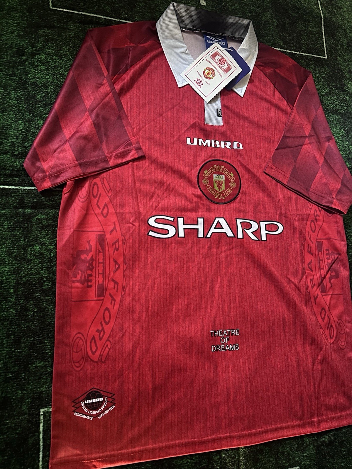 Eric Cantona Manchester United 96/97 Retro Umbro Soccer Jersey Player Fit XL #7