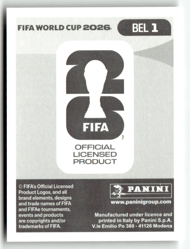 Panini 2026 World Cup America Sticker No. Bel 1 Belgium Logo Emblem
