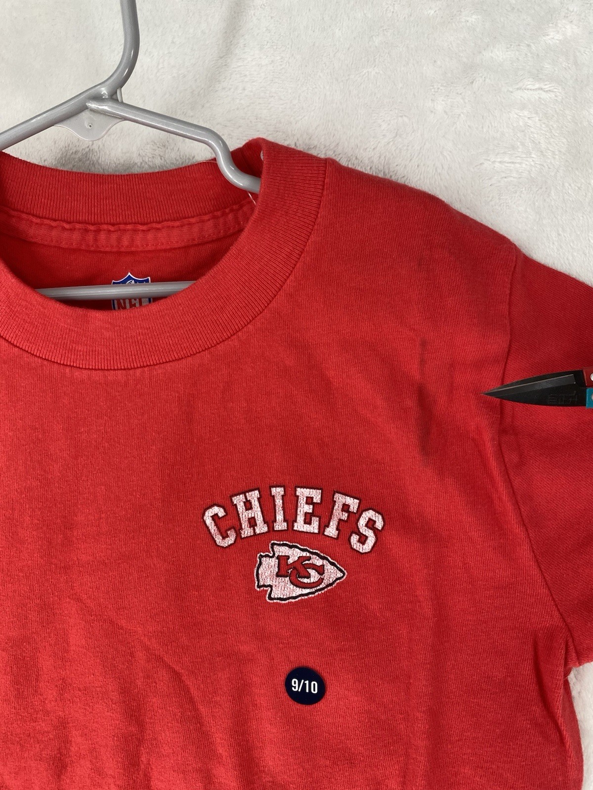 Kansas City Chiefs Shirt Kid 9-10 Abercrombie Kids Red Double Sided NFL NEW $30*