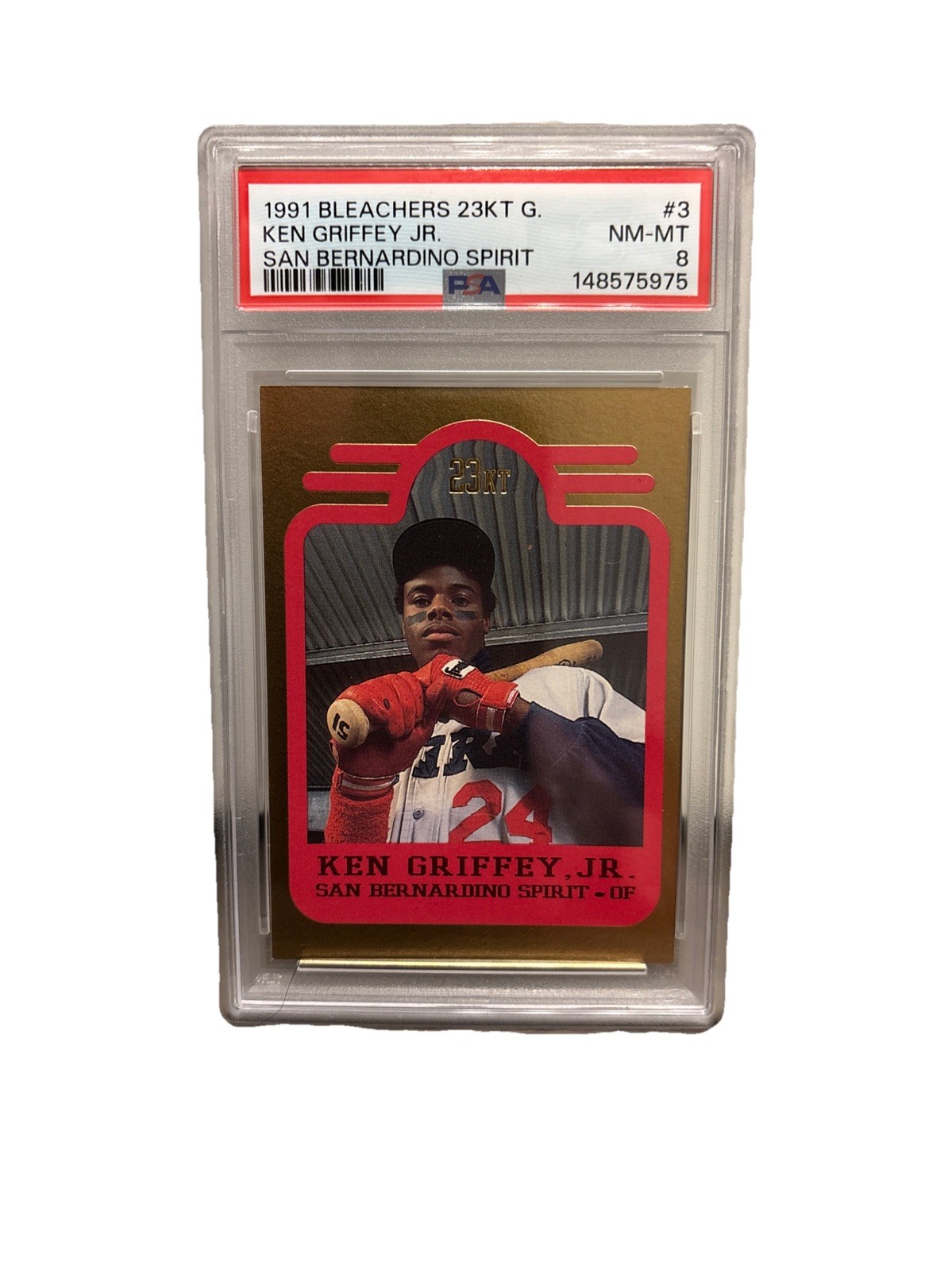 Ken Griffey Jr. 1991 Bleachers 23KT Gold 3 Card Set /10000 Mariners PSA 9 MINT!