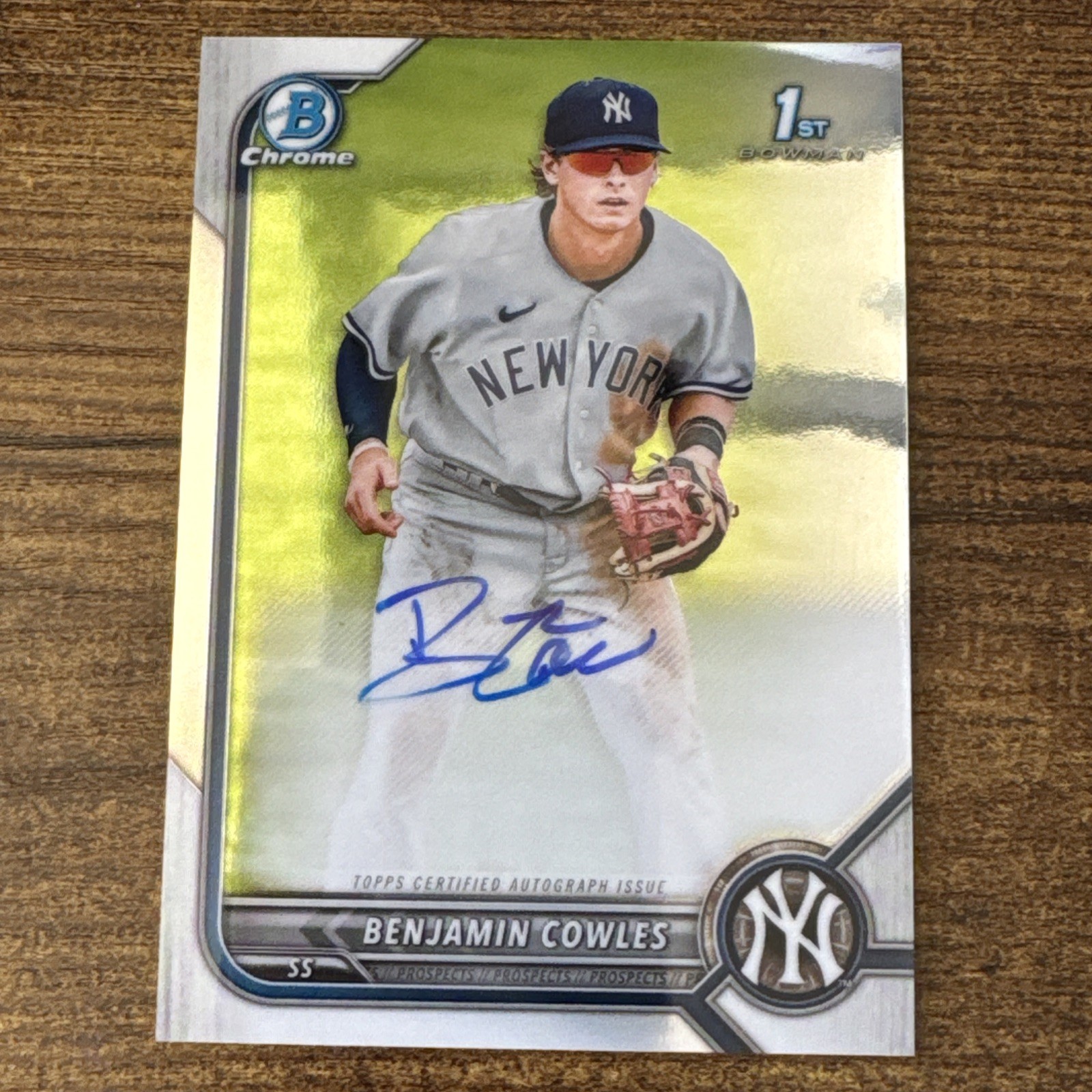 2022 Bowman Chrome – Prospect Autographs Benjamin Cowles #CPA-BC (AU, RC)