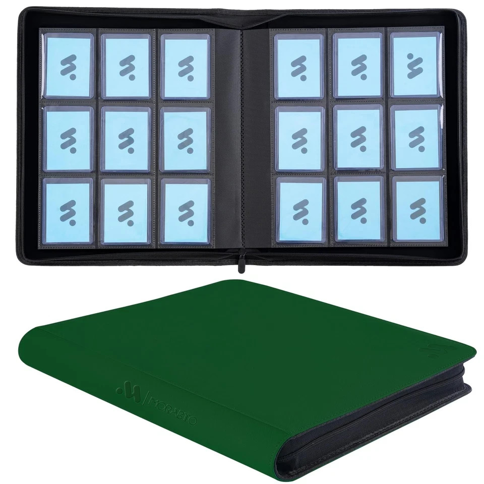 Toploader Binder, Holds 324 Top Loaders,9 Pocket Medium, Dark Green