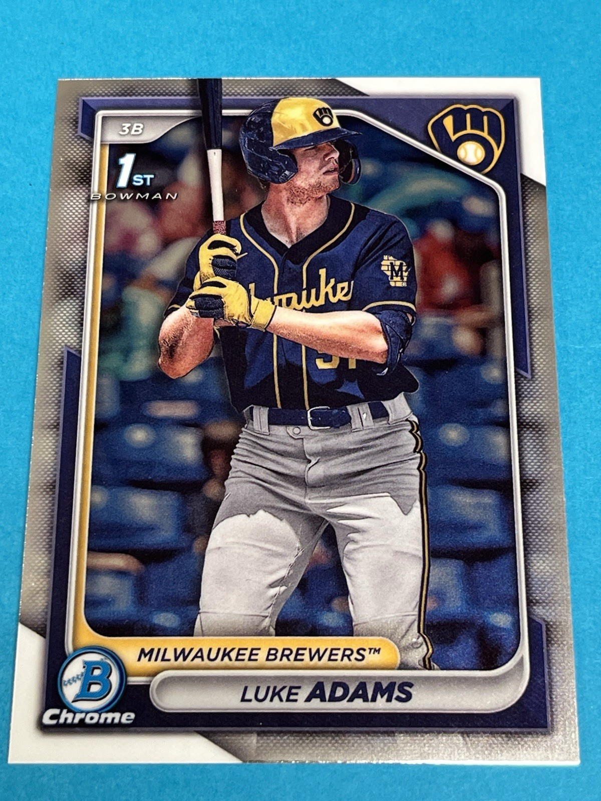 Luke Adams 1st Chrome 2024 Bowman #BCP-50 Milwaukee Brewers Qty Avail