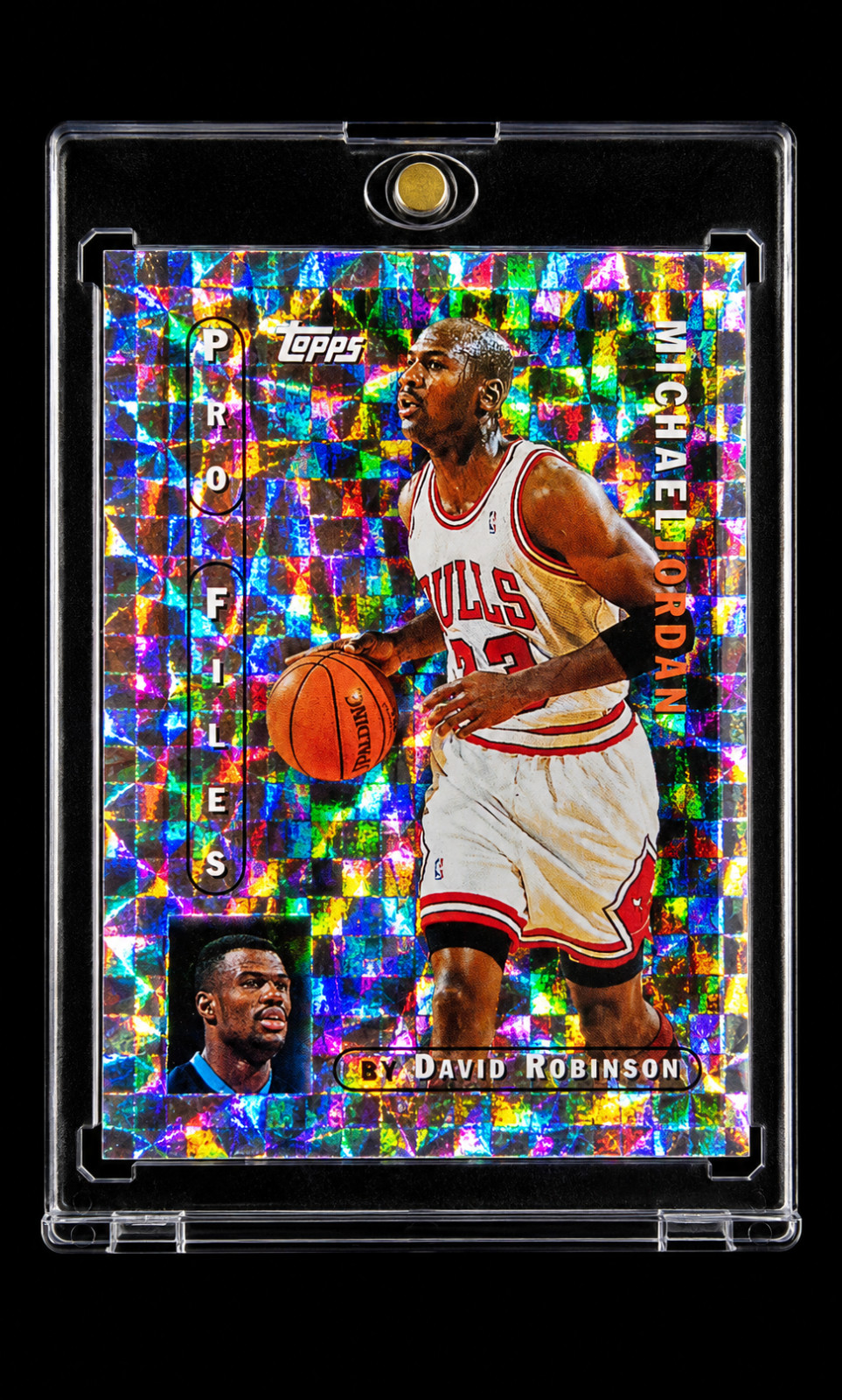 Michael Jordan DIAMOND REFRACTOR SILVER MOSAIC Holo SP Insert 1996 Topps Rare