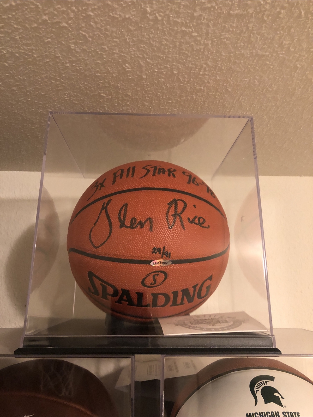 KABOOMBOX!! Basketball,Soccerball, Football Display Case Box w/ Black Base + UV