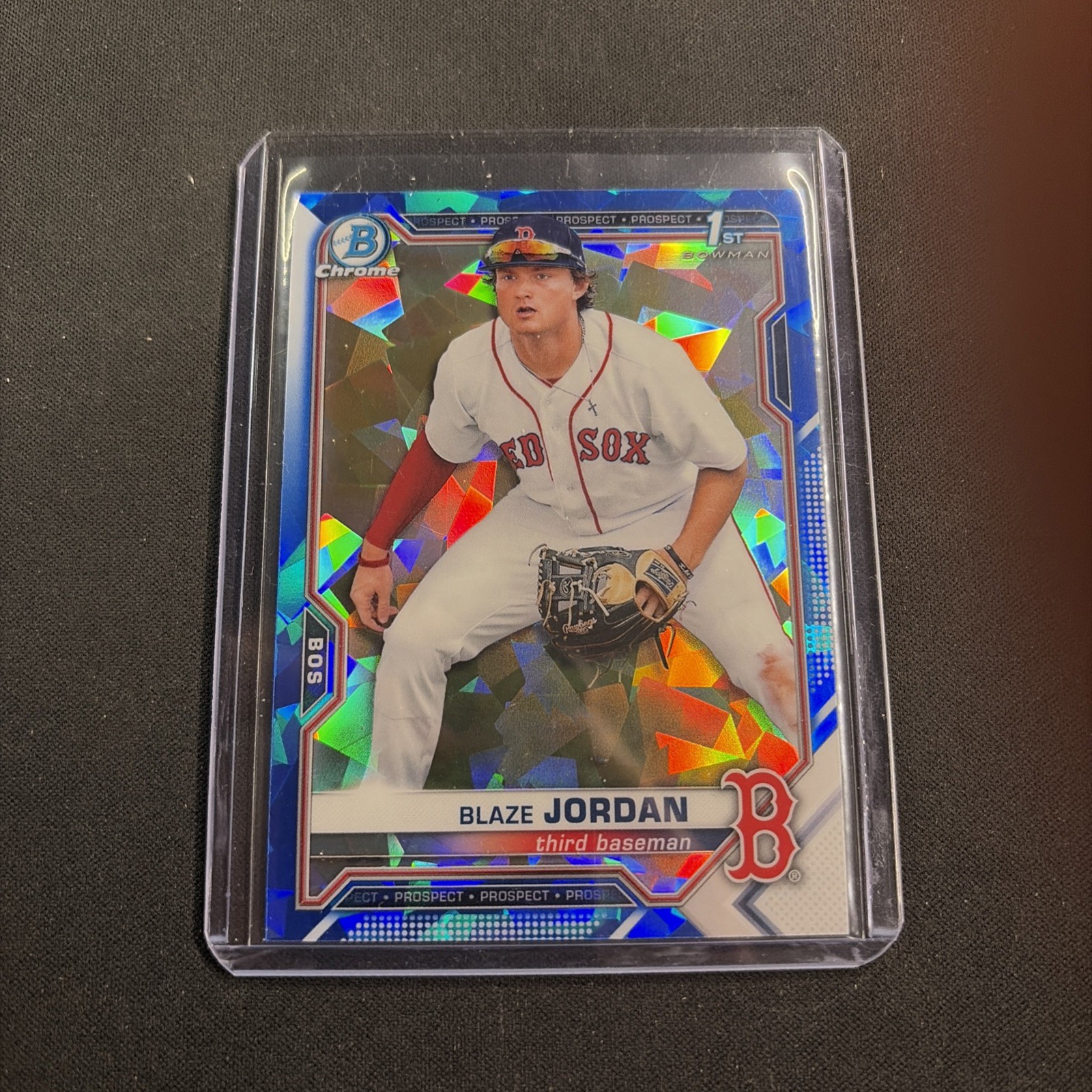 2021 Bowman Chrome Prospects 1st Bowman Sapphire Blaze Jordan Red Sox #BCP-71