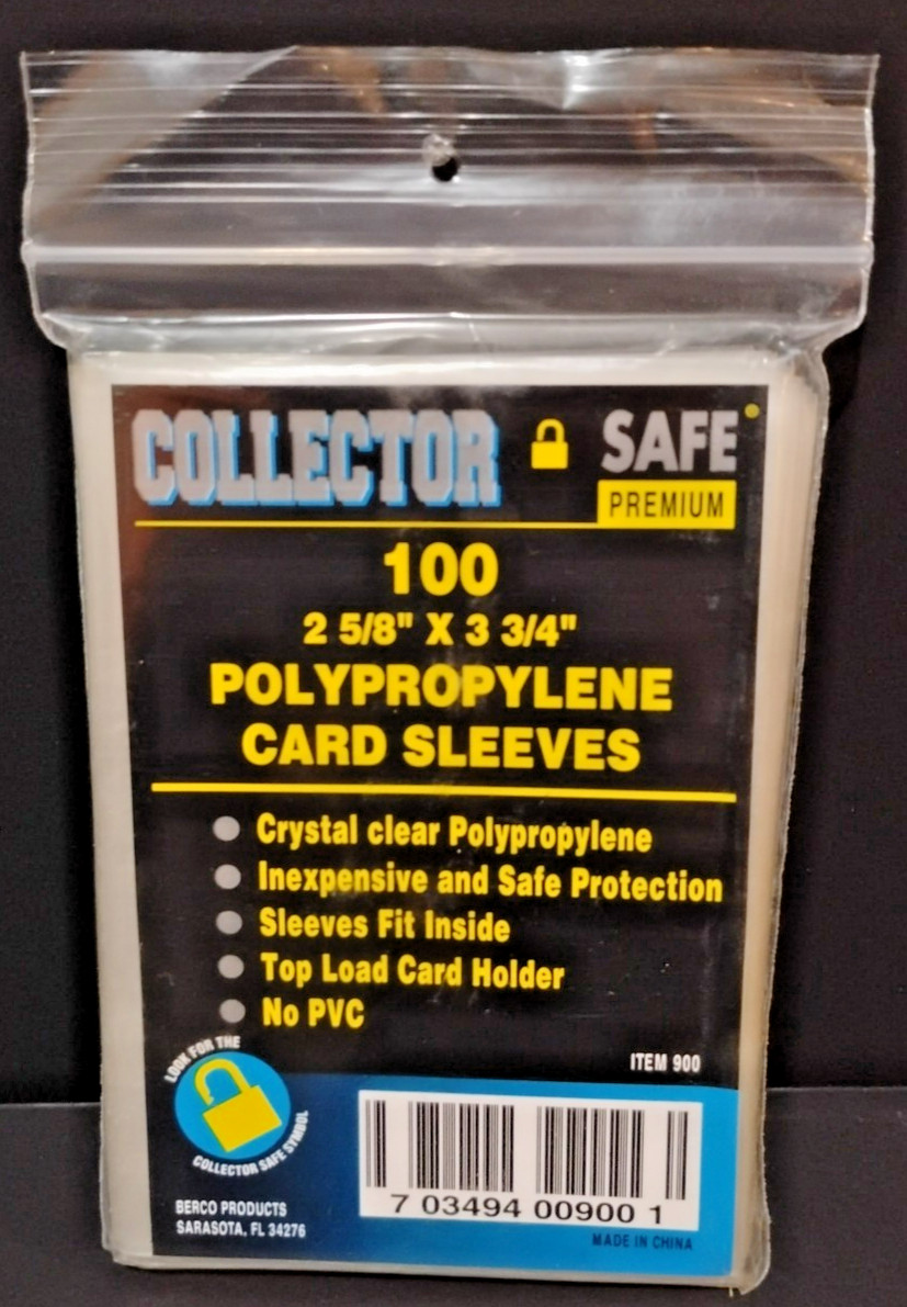 Collector Safe Premium Poly Card Sleeves – Pack of 100 – 2 5/8″ x 3 3/4″