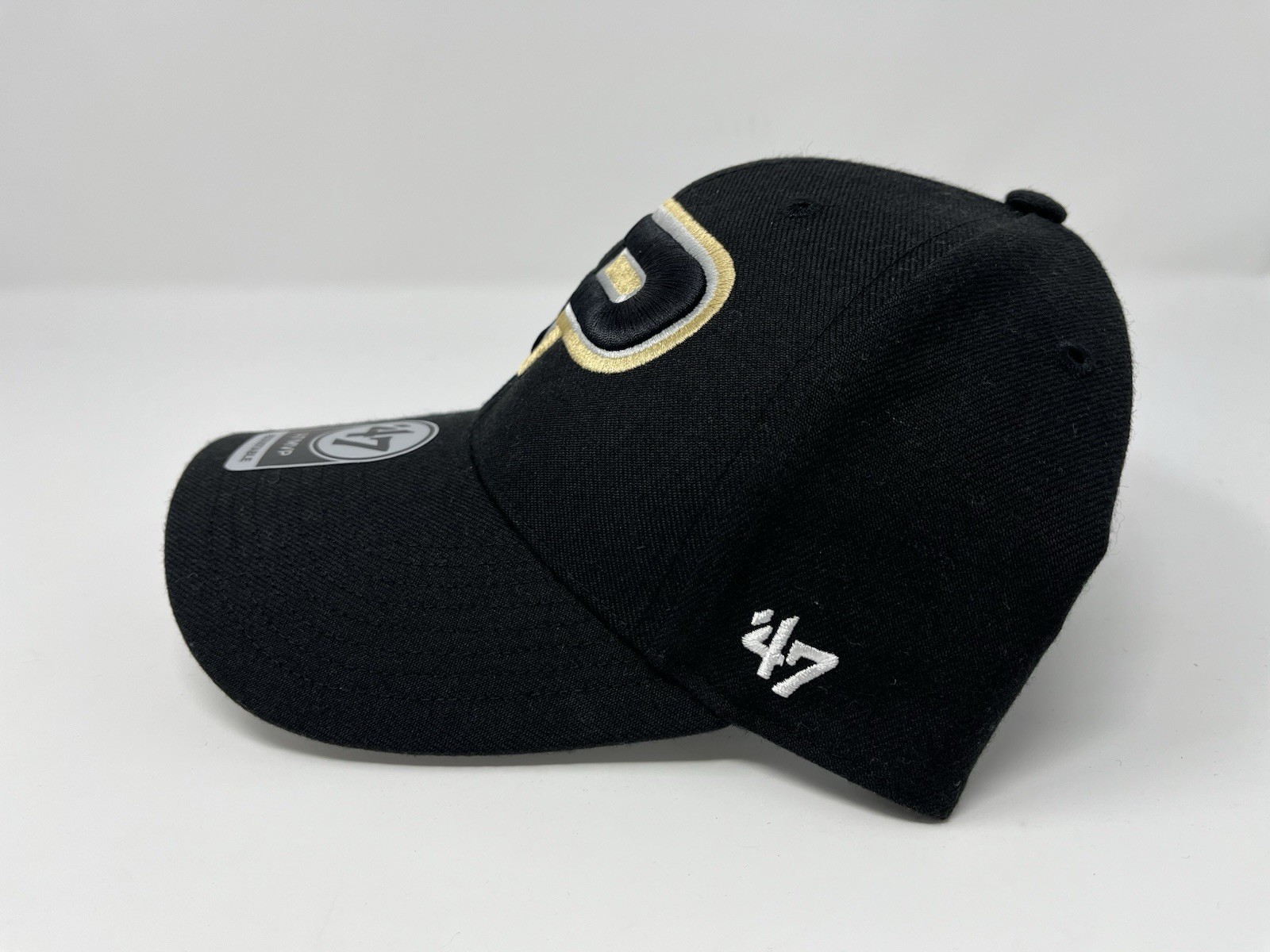 47′ Brand Purdue Boilermakers Black Logo MVP Adjustable Hat Strapback NEW