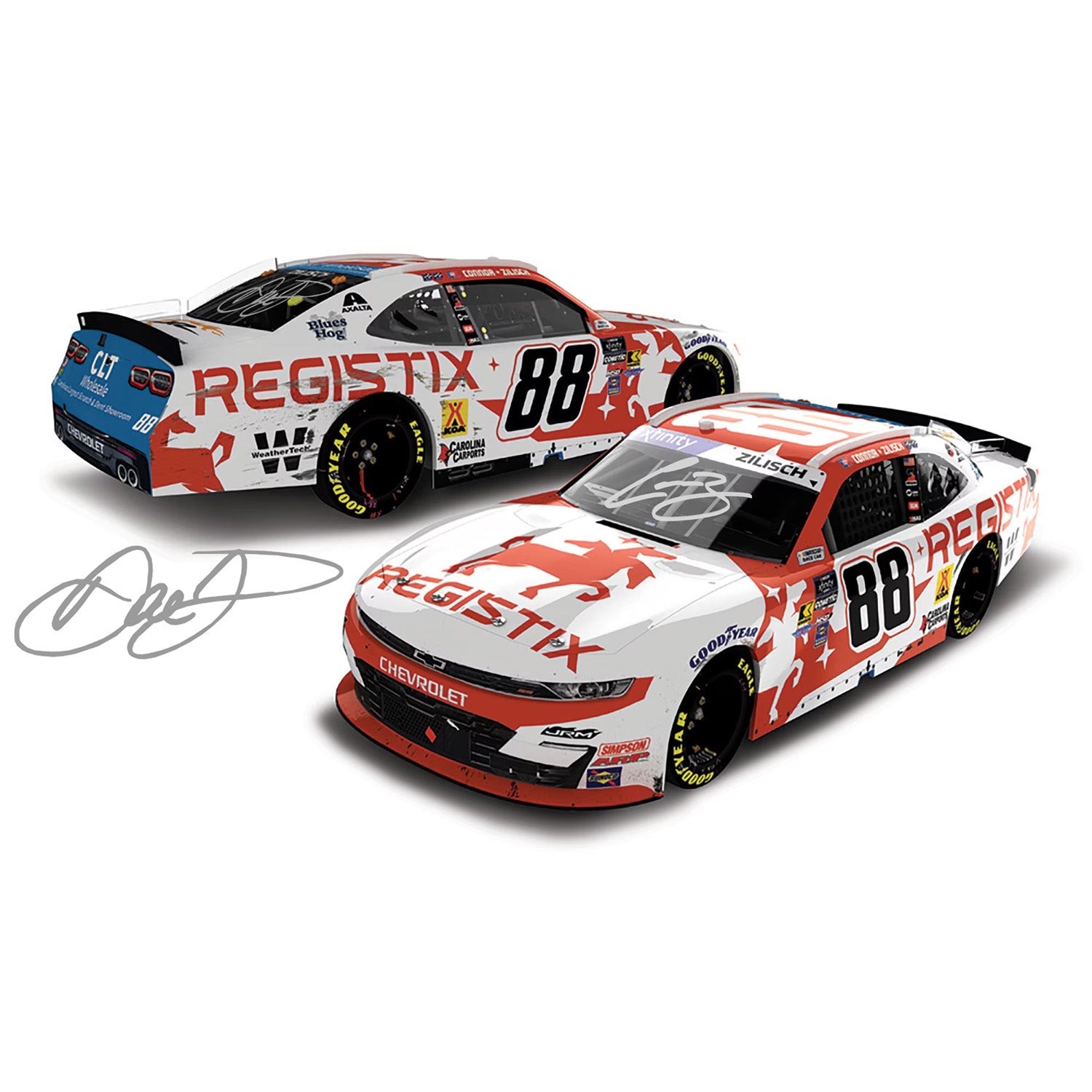 Connor Zilisch / Dale Earnhardt Jr Dual Autographed Pocono Race Win 1:24
