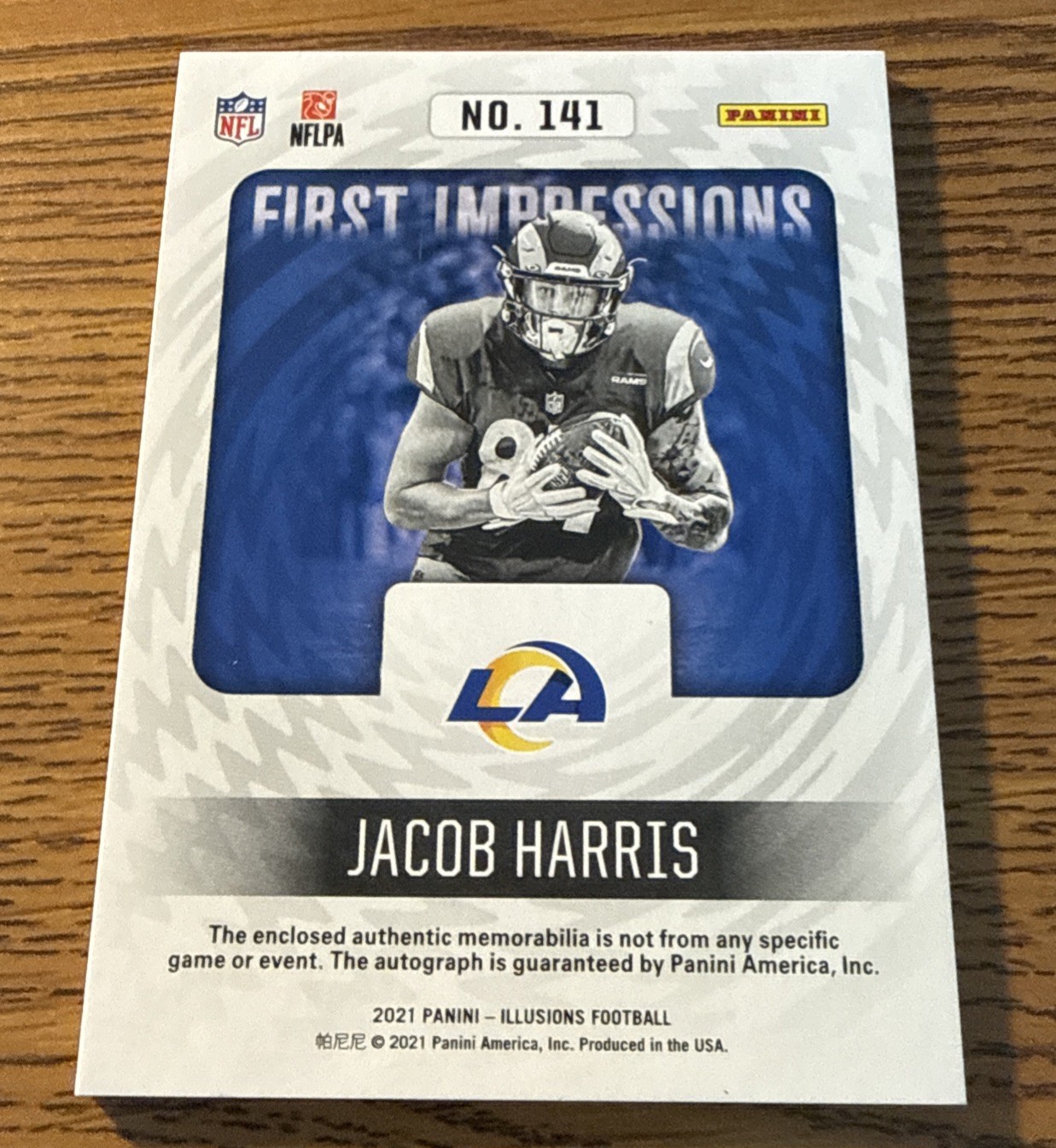 JACOB HARRIS 2021 Panini Illusions First Impressions Rookie Relic Auto #D /299