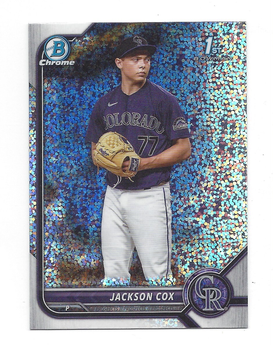 2022 Bowman Chrome Draft Jackson Cox Bowman 1st Sparkle Refractor ROCKIES K664