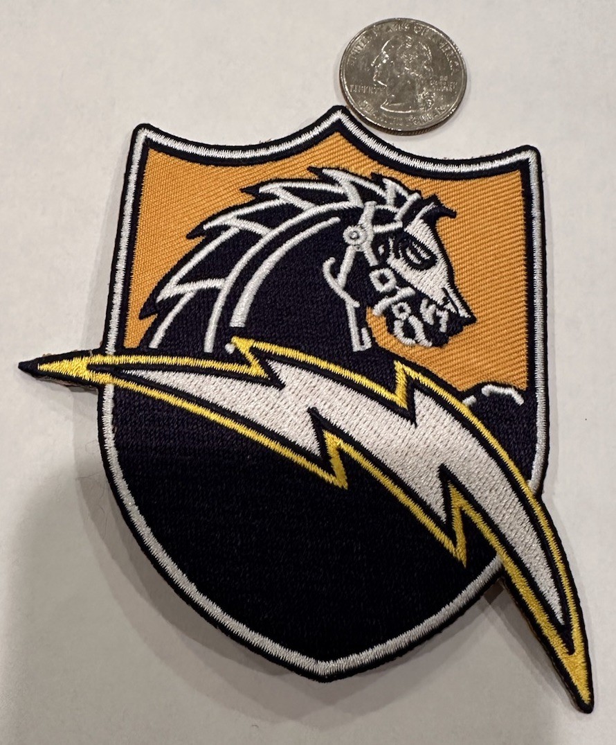 ￼ Los Angeles Chargers Embroidered iron on logo patch Approx 4”x 3.5”