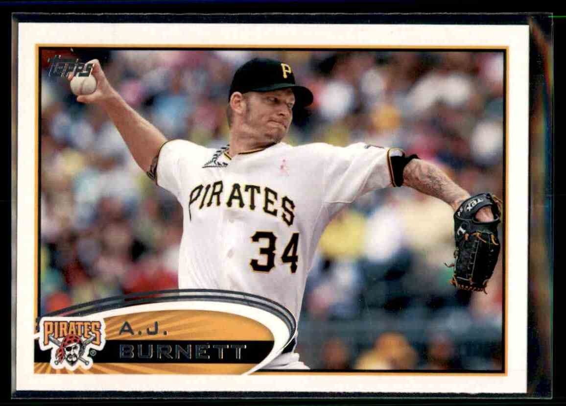 2012 Topps Update A.J. Burnett #US49 Pittsburgh Pirates