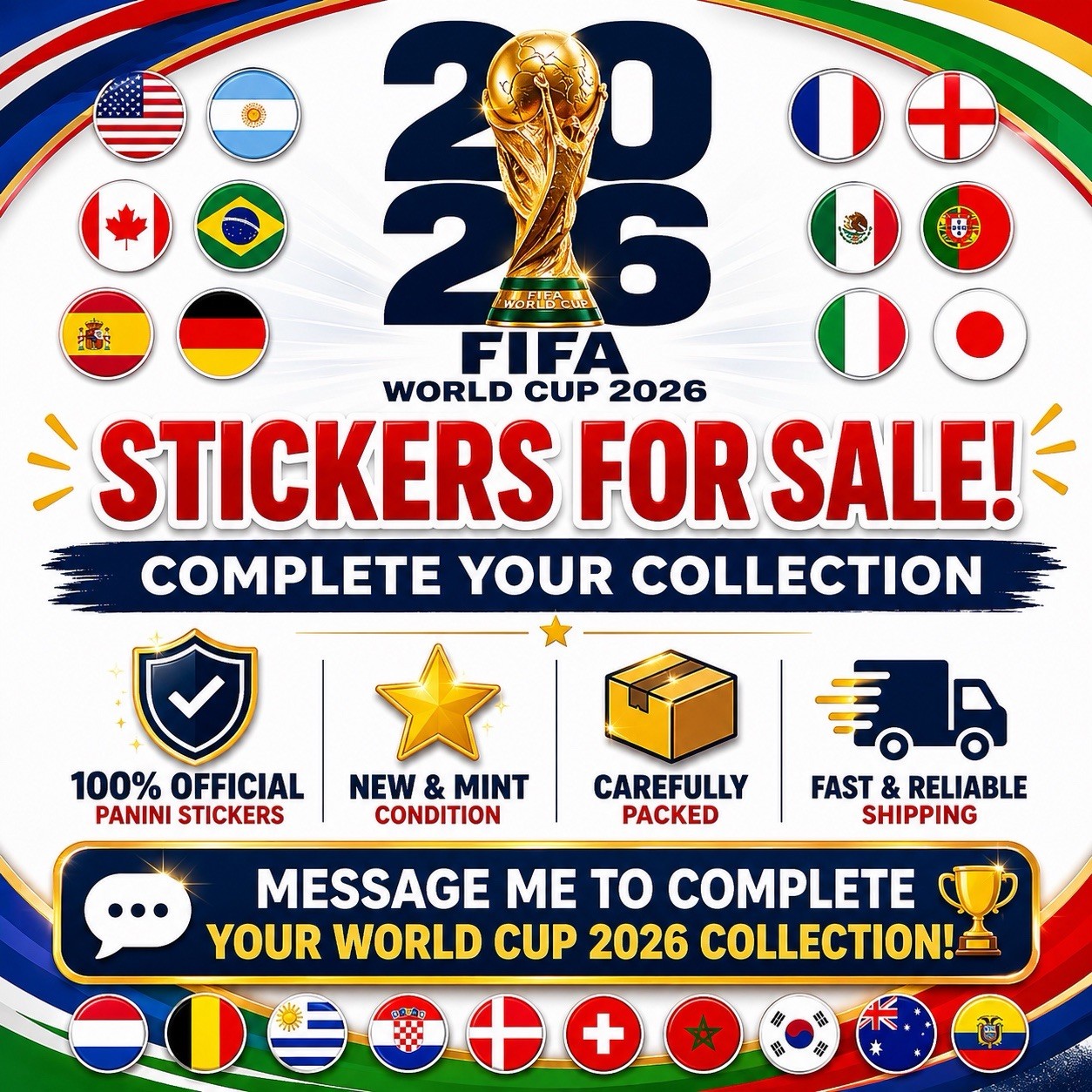 2026 Panini FIFA World Cup Stickers – YOU PICK – #MEX1 – #SCO20 – GROUP A B C